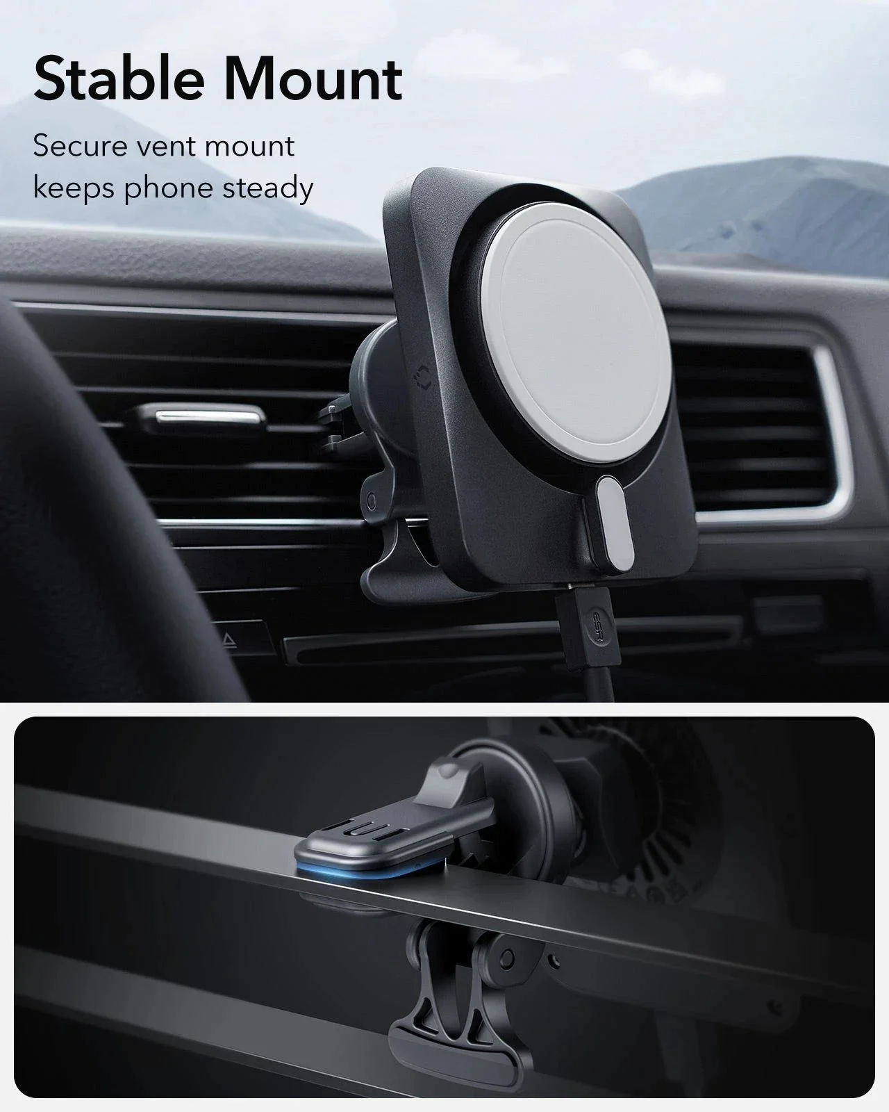15W Car Charger with MagSafe + CryoBoost - Cool Grey - Image 10