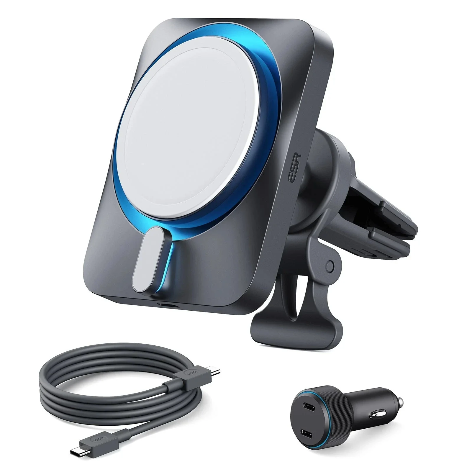 15W Car Charger with MagSafe + CryoBoost - Cool Grey - Image 5