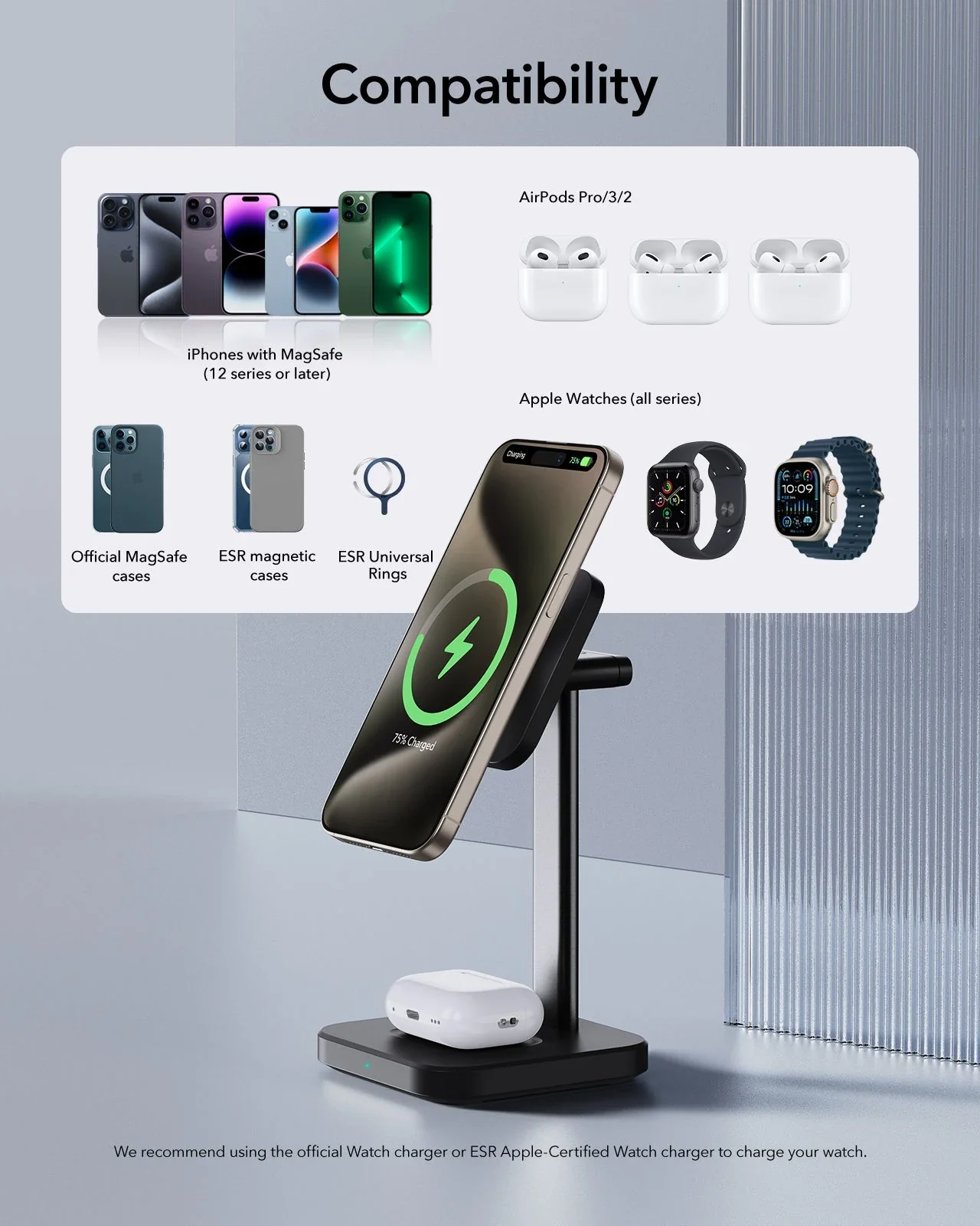 2-in-1 Watch Wireless Charging Set (HaloLock) - White - AU PLUG - Image 12