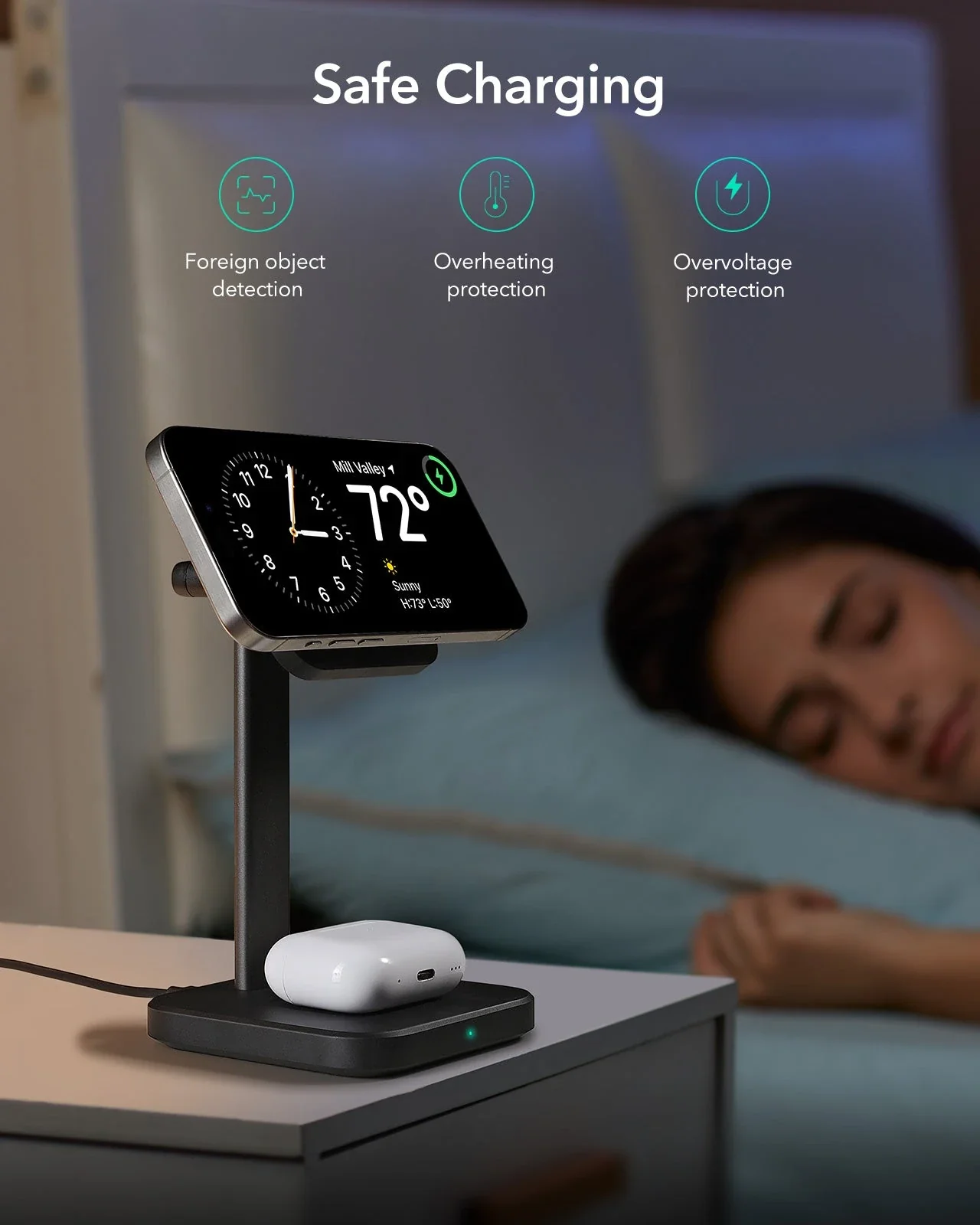 2-in-1 Watch Wireless Charging Set (HaloLock) - White - AU PLUG - Image 15