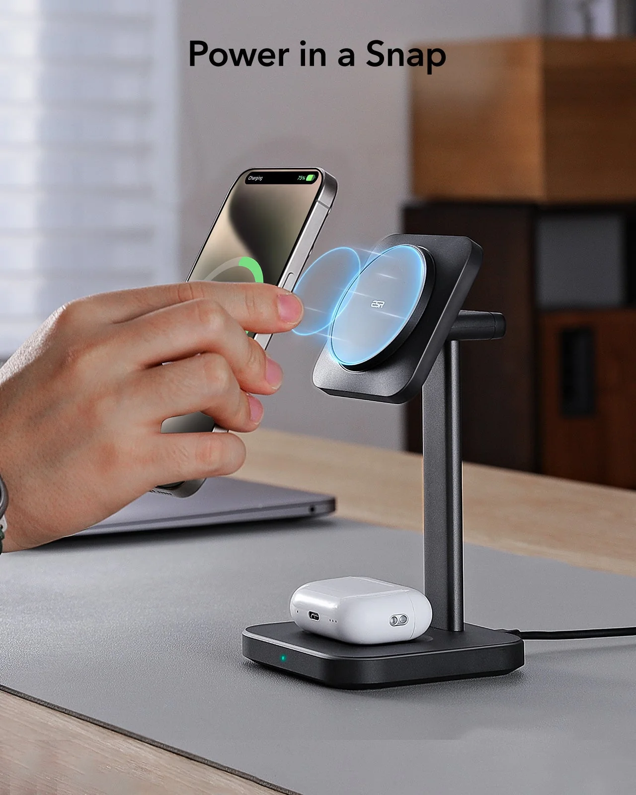 2-in-1 Watch Wireless Charging Set (HaloLock) - White - AU PLUG - Image 9