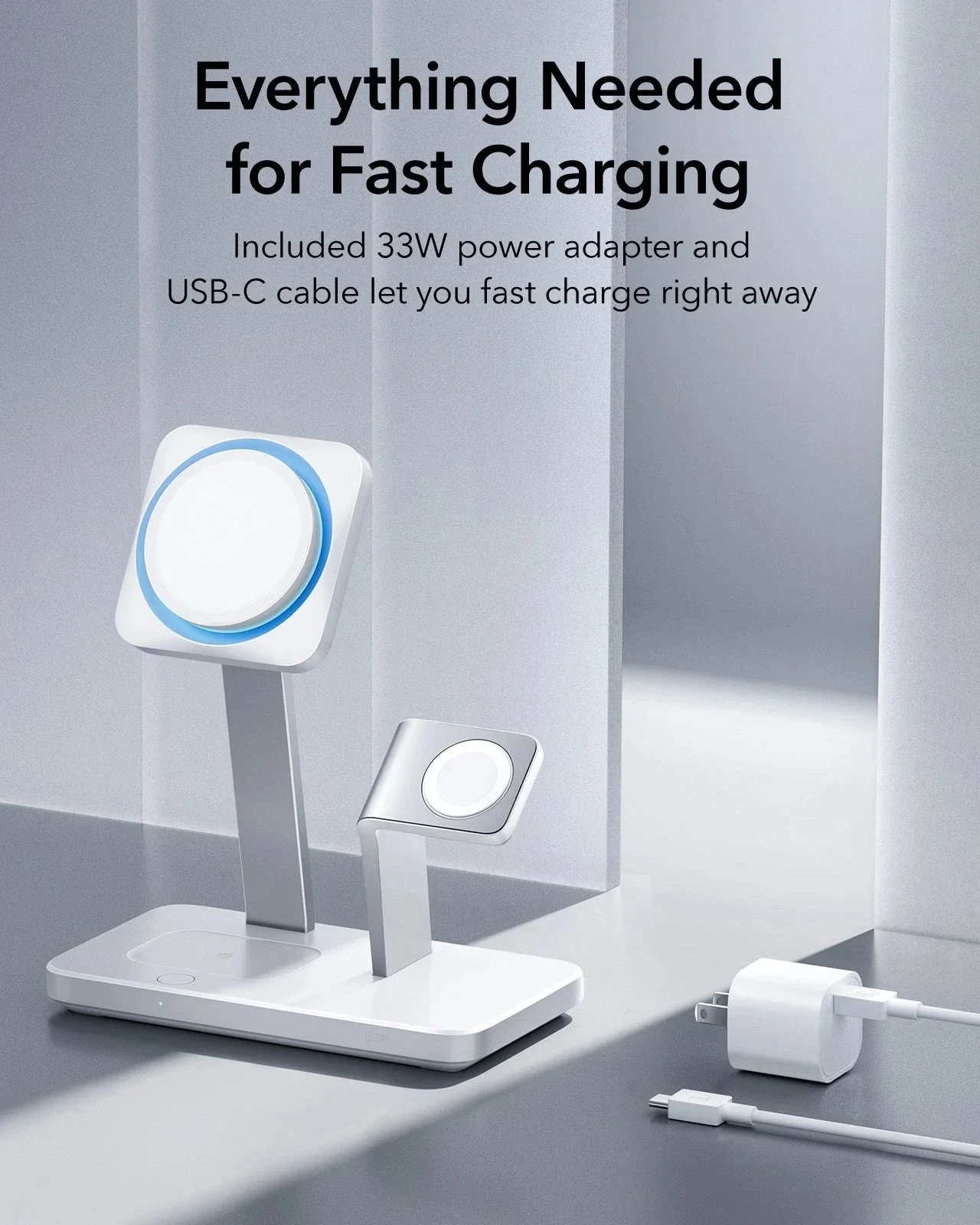 25W 3-in-1 Wireless Charger with MagSafe + CryoBoost - US Plug - Image 5