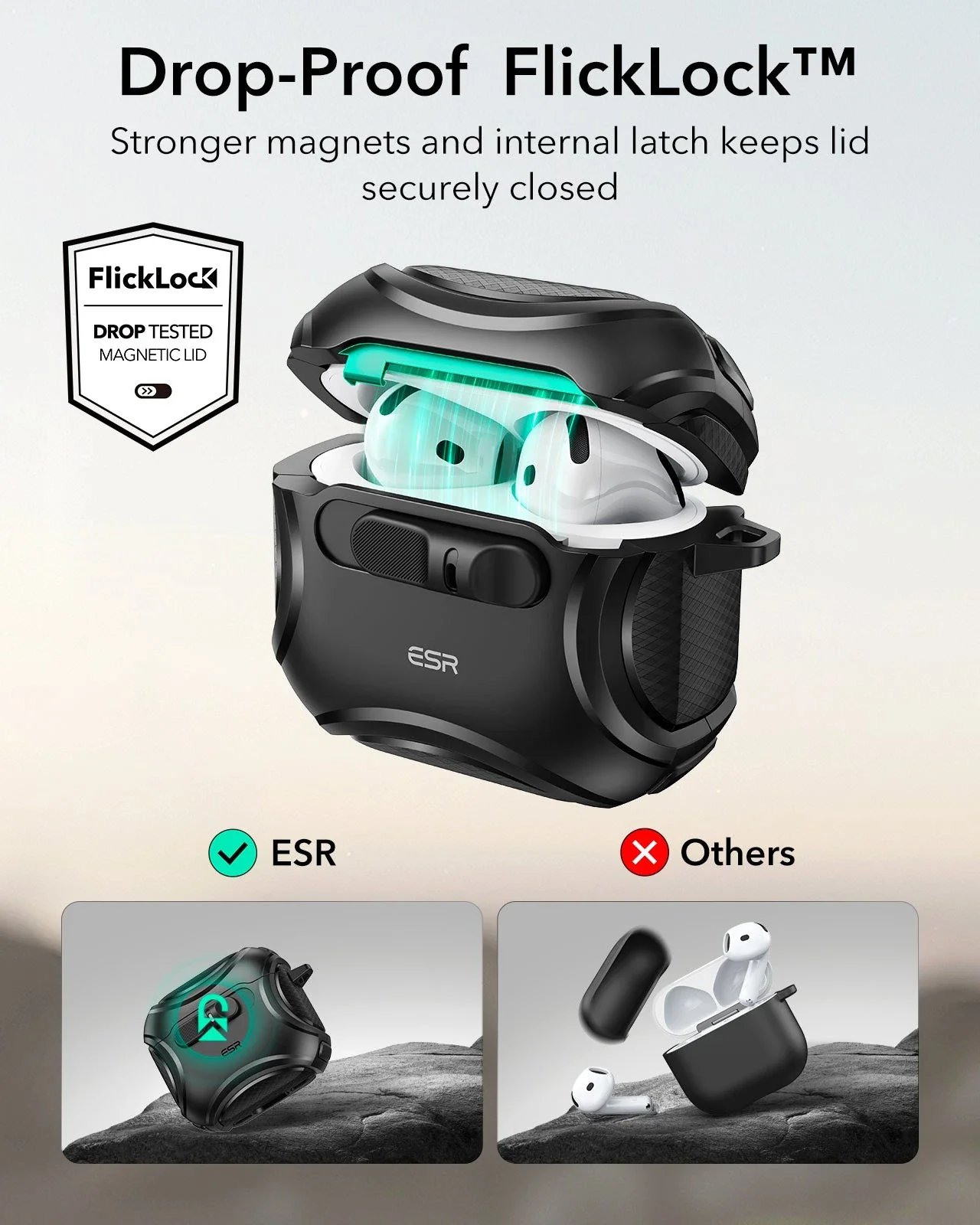 AirPods 4 Cyber FlickLock Case (HaloLock) - Silver - Image 4