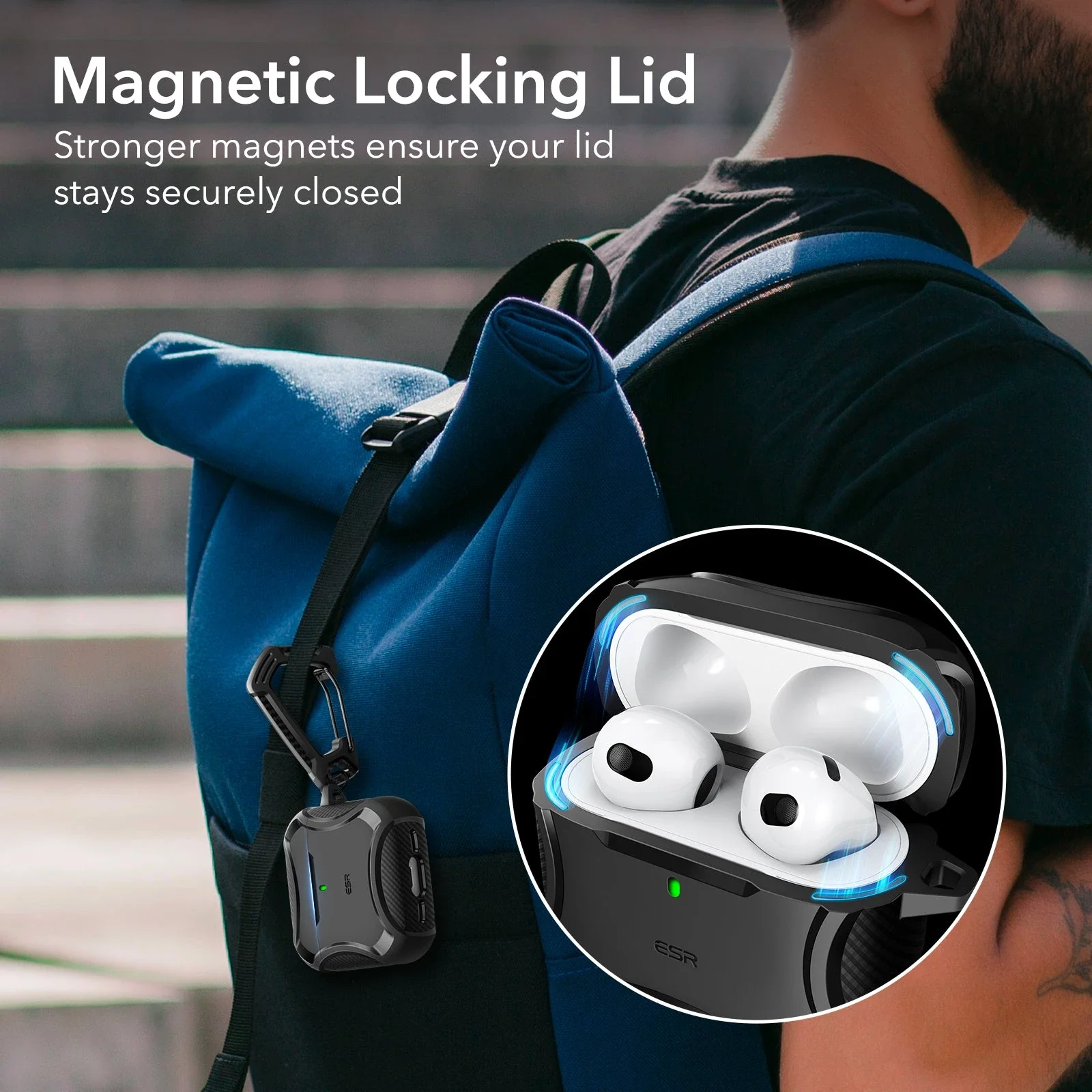 AirPods 4 Cyber Tough Case (HaloLock) - Dark Blue - Image 3