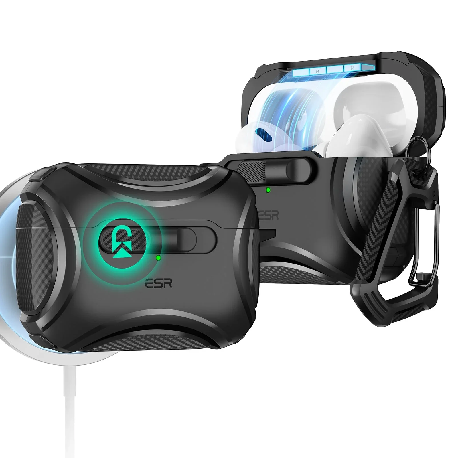 AirPods Pro (2023/2022/2019) Cyber FlickLock Case (HaloLock) - Titanium - Image 10