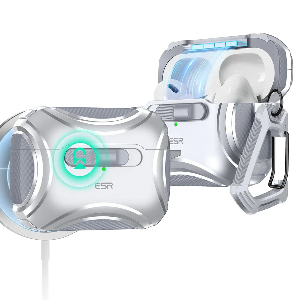 AirPods Pro (2023/2022/2019) Cyber FlickLock Case (HaloLock) - Titanium - Image 12