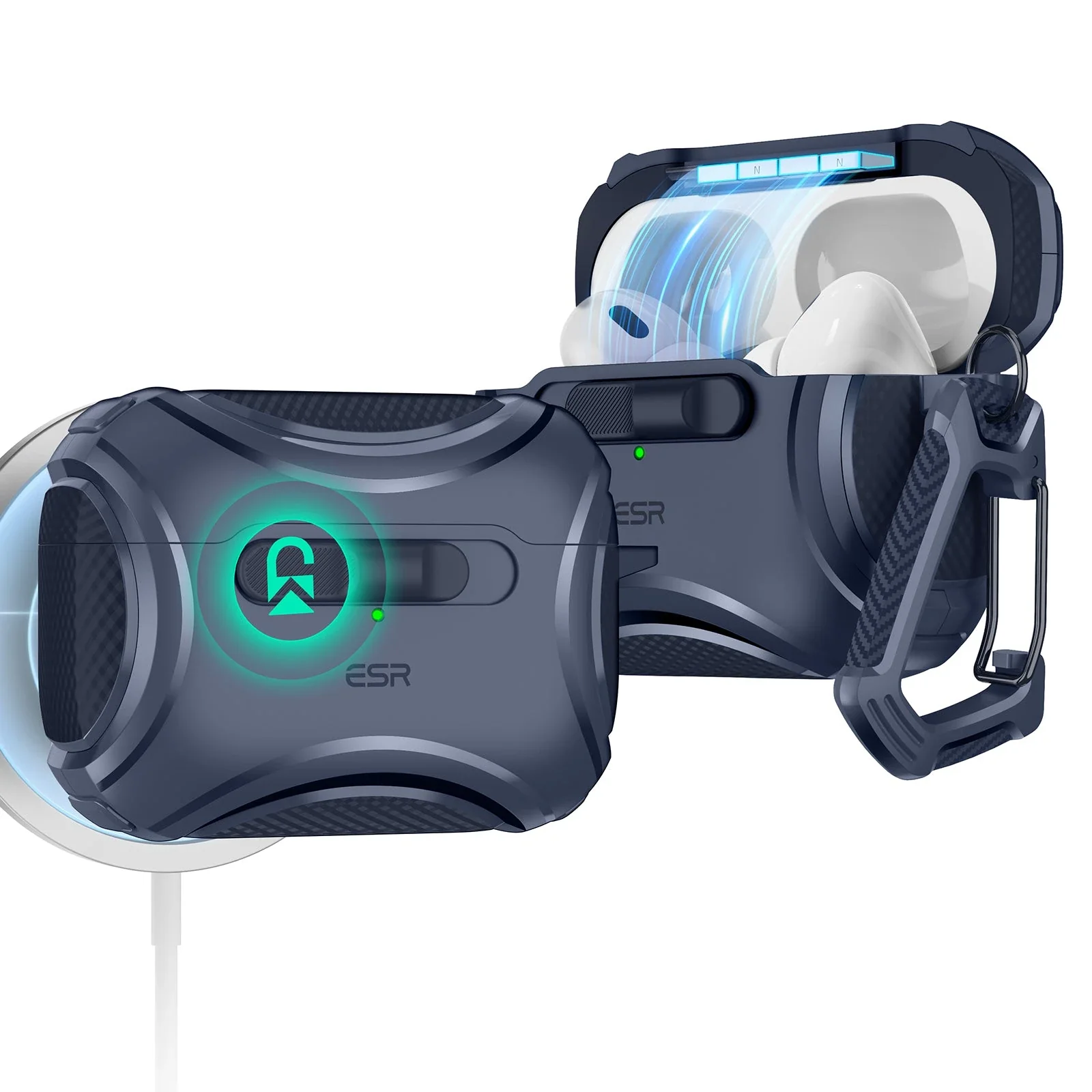 AirPods Pro (2023/2022/2019) Cyber FlickLock Case (HaloLock) - Titanium - Image 13