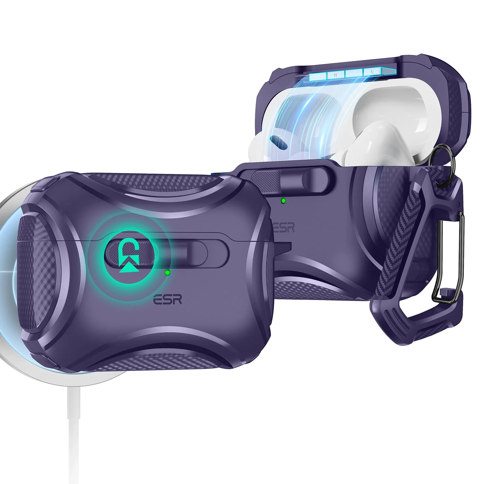 AirPods Pro (2023/2022/2019) Cyber FlickLock Case (HaloLock) - Titanium - Image 14