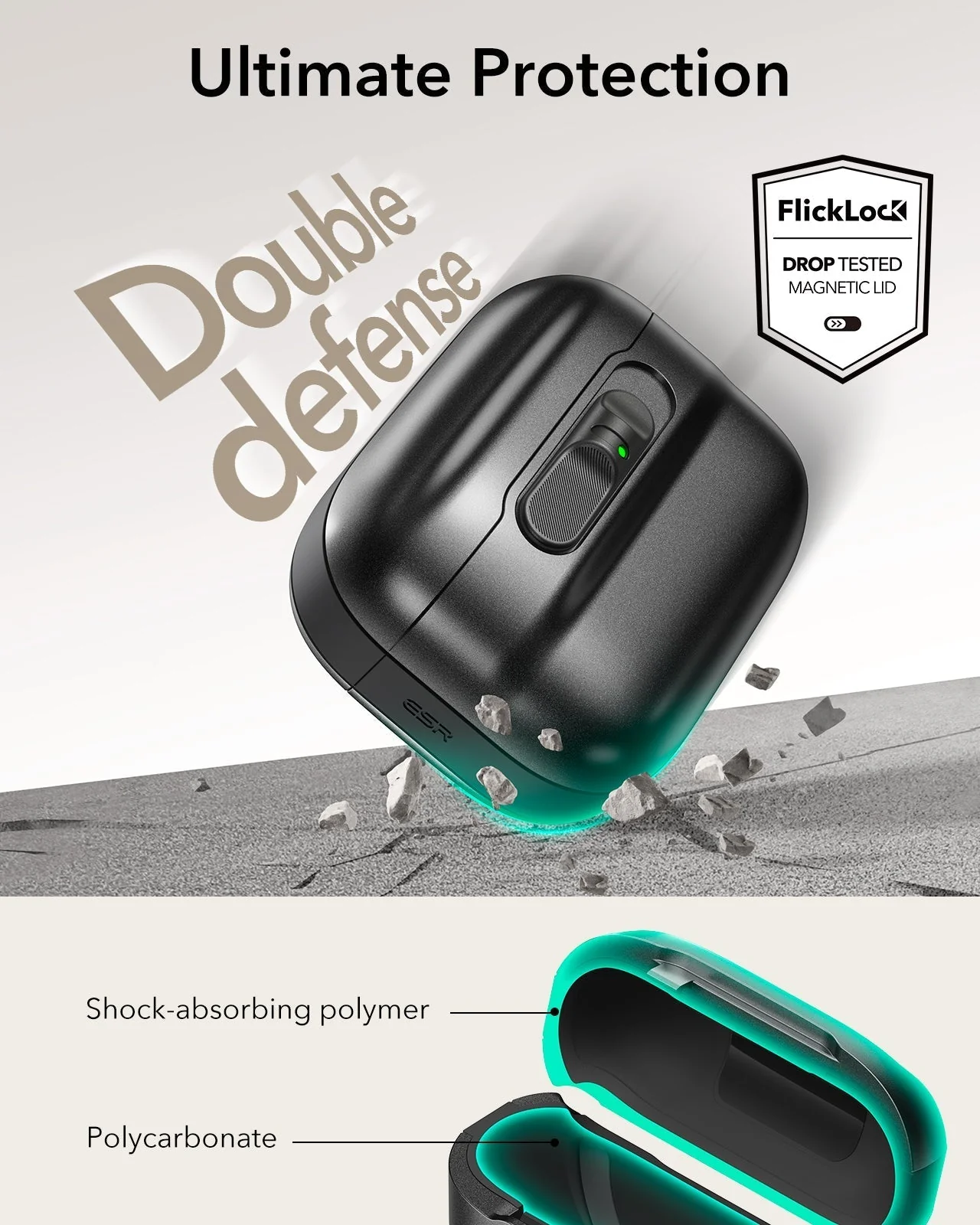 25W CryoBoost Foldable 3-in-1 Magnetic Charger and AirPods Pro 3 Pulse FlickLock Case Bundle – US Plug-Black - Image 14