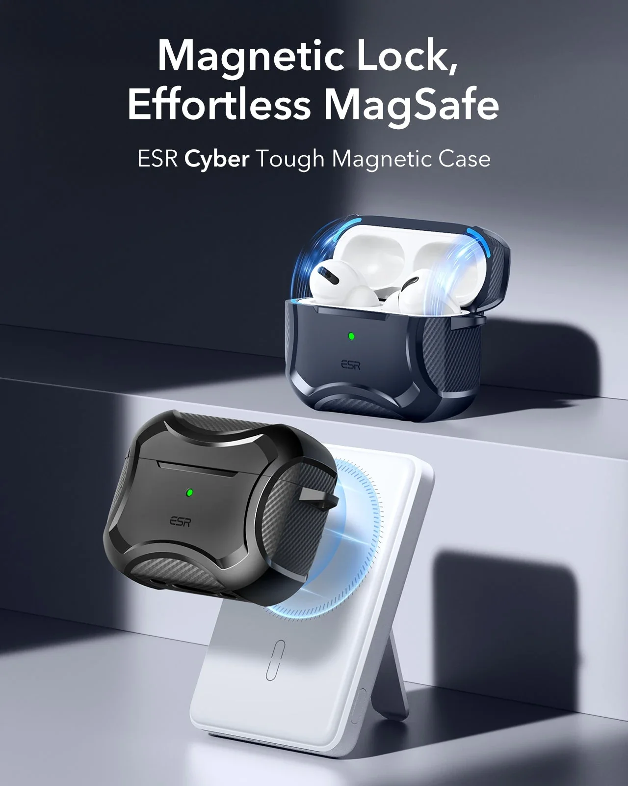 AirPods Pro 3 Cyber Tough Magnetic Case - Black - Image 3