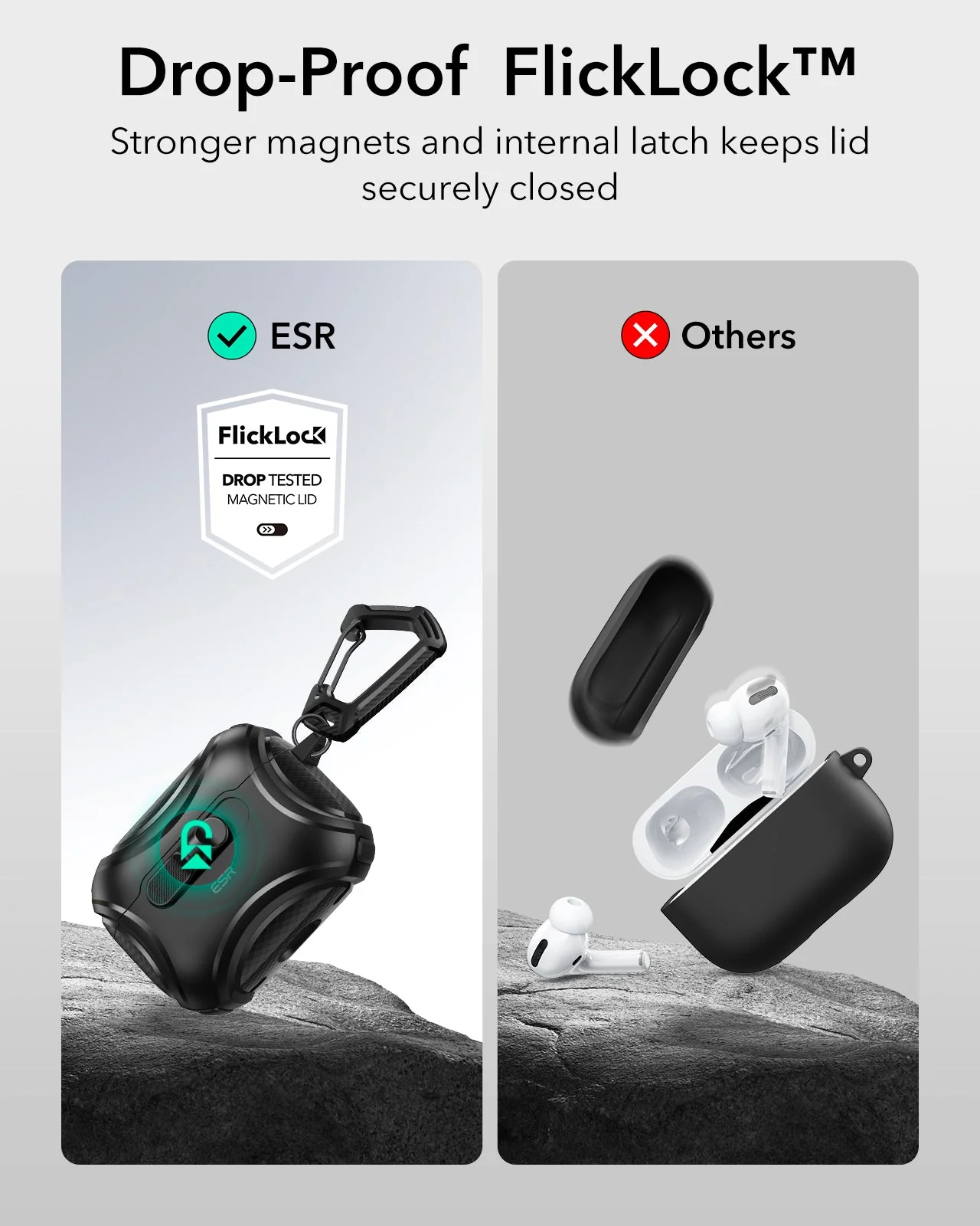 AirPods Pro 3 Cyber FlickLock Magnetic Case - Black - Image 4