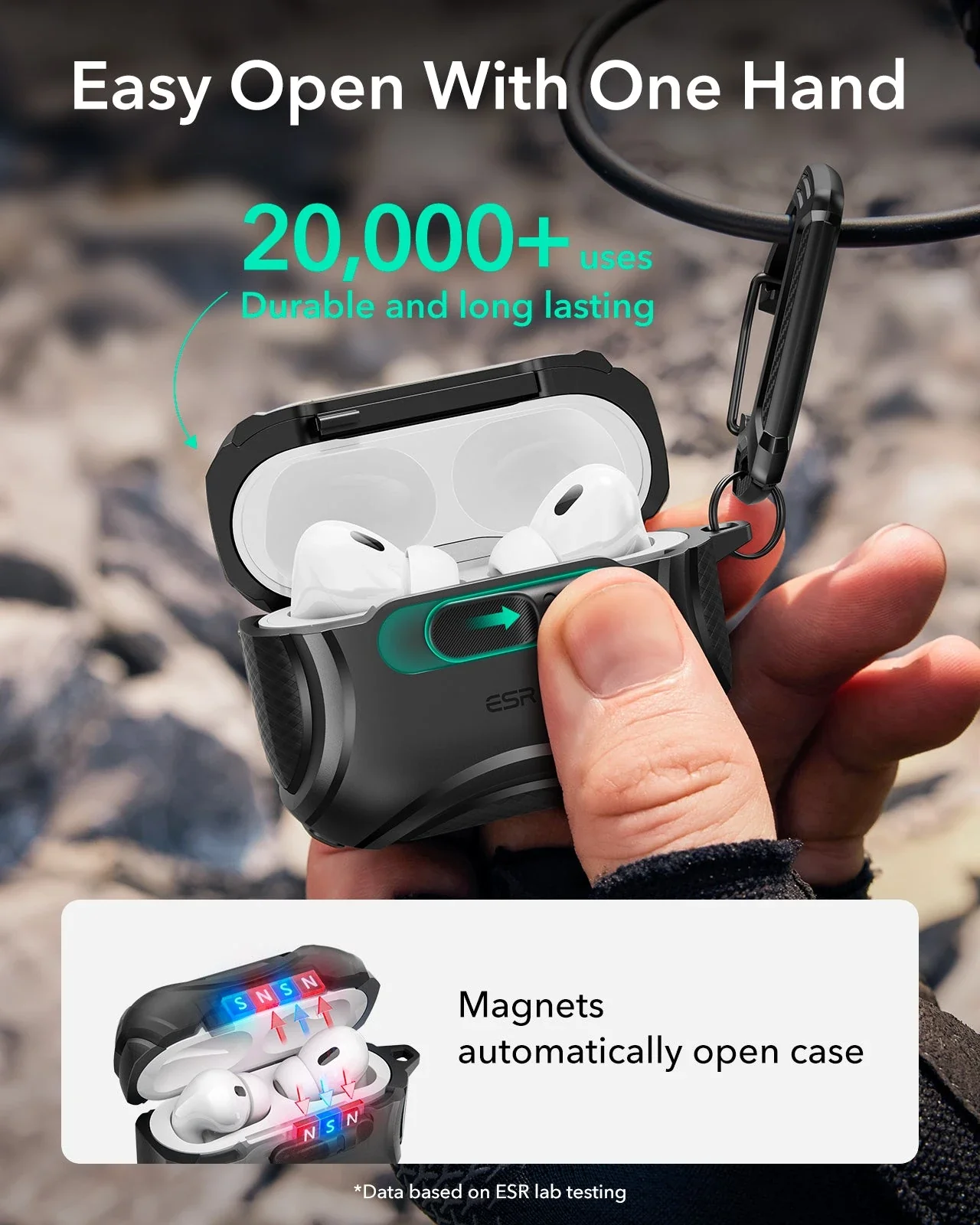 AirPods Pro 3 Cyber FlickLock Magnetic Case - Black - Image 5