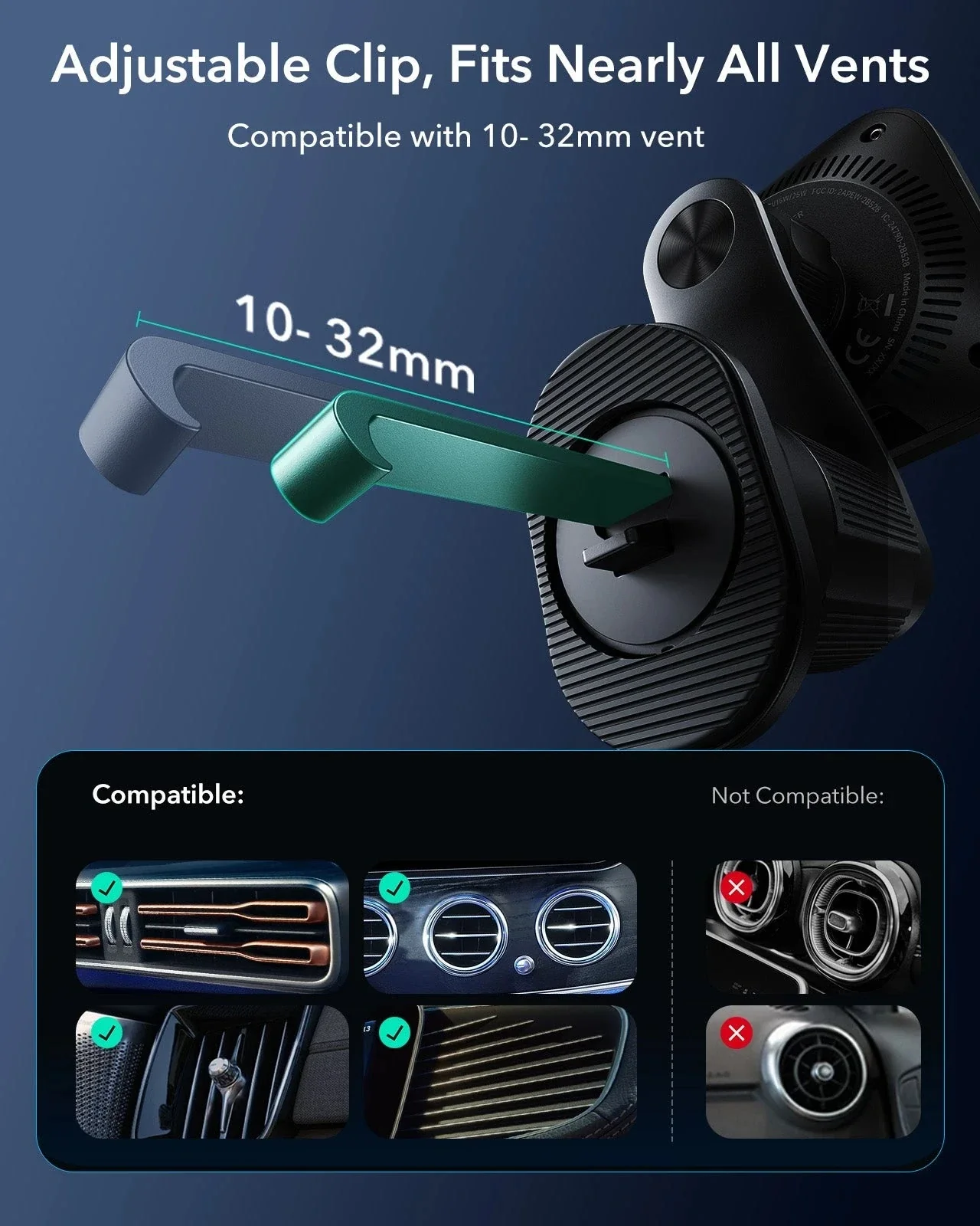 OmniLock Magnetic Car Charger (25W, CryoBoost, Air Vent) - Black - Image 7