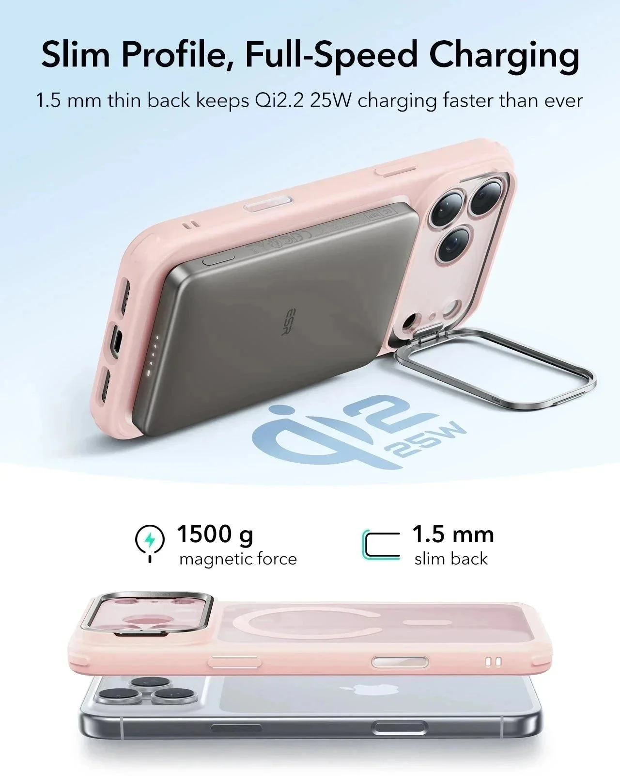iPhone 17 Pro Bundle Classic Hybrid Magnetic Case (Camera Control, Stash Stand) and Armorite Screen Protector - Frosted Bubblegum Pink - Image 6