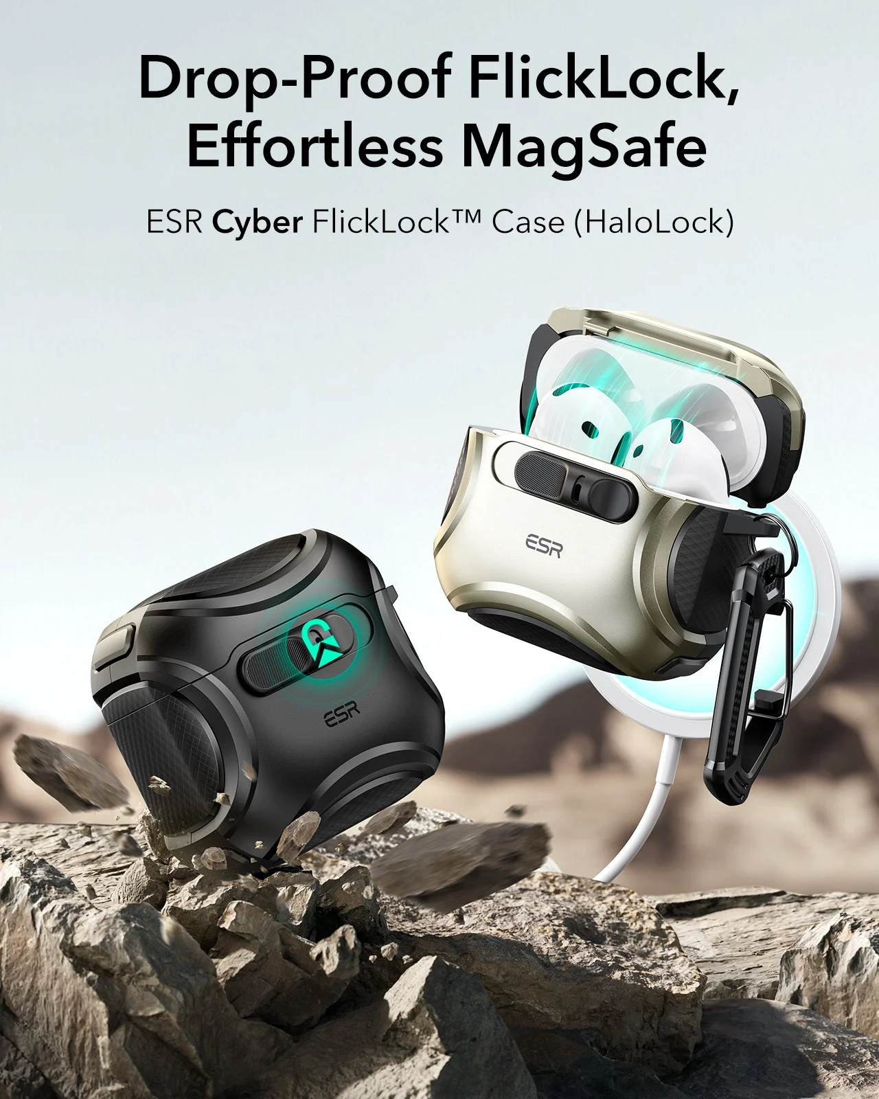 Cyber FlickLock Snap-and-Charge Bundle for AirPods 4 - Silver - Image 4