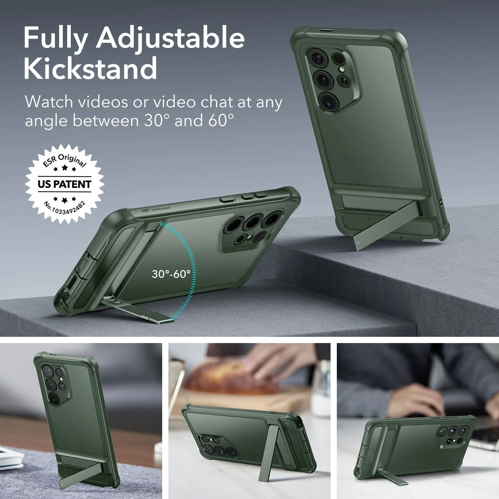 Galaxy S24 Ultra Armor Kickstand Case - Frosted Green - Image 5