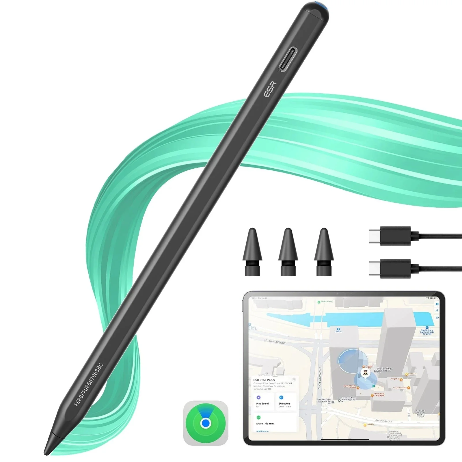 Geo Digital Pencil with Built-in Find My - Black - Image 3