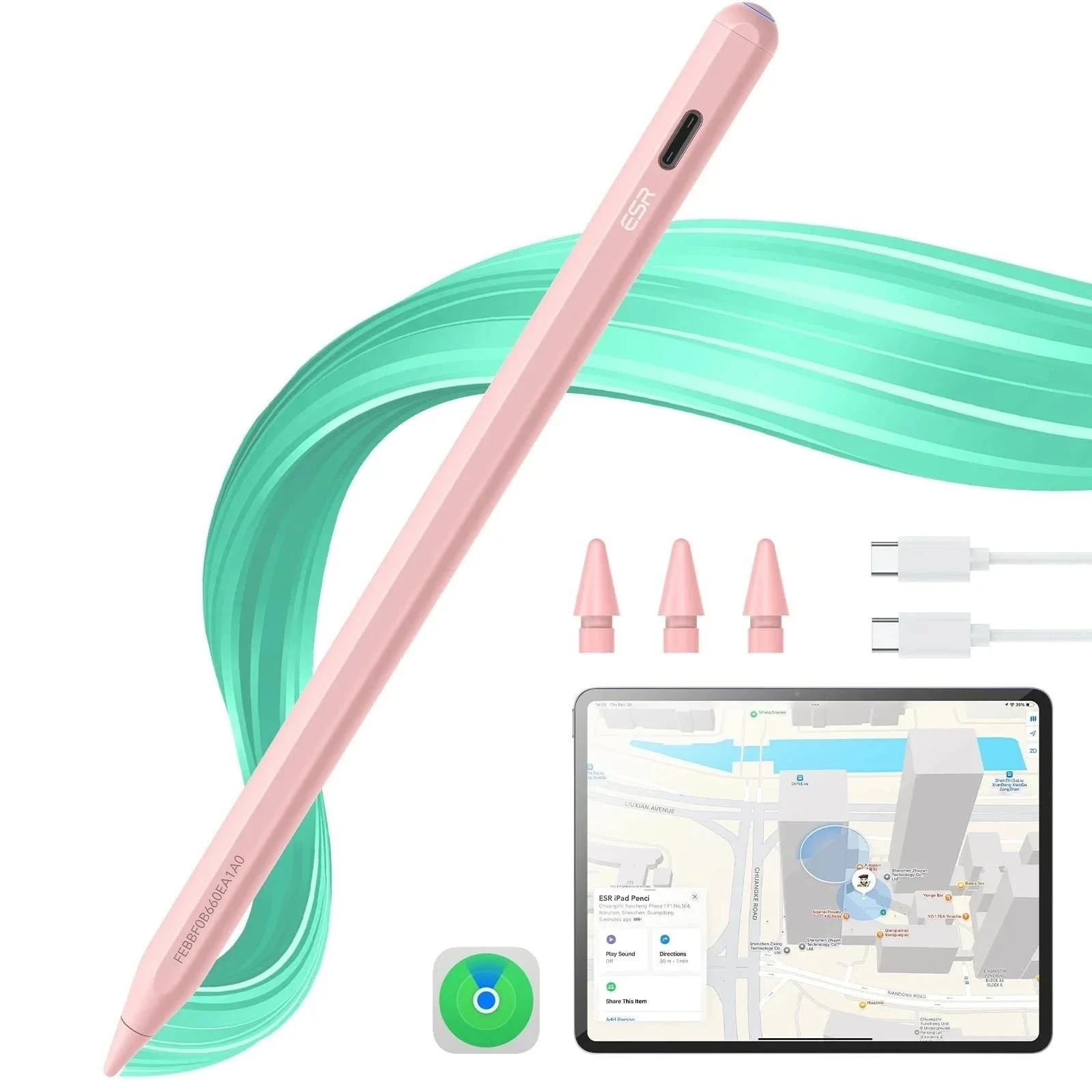 Geo Digital Pencil with Built-in Find My - Pink - Image 3
