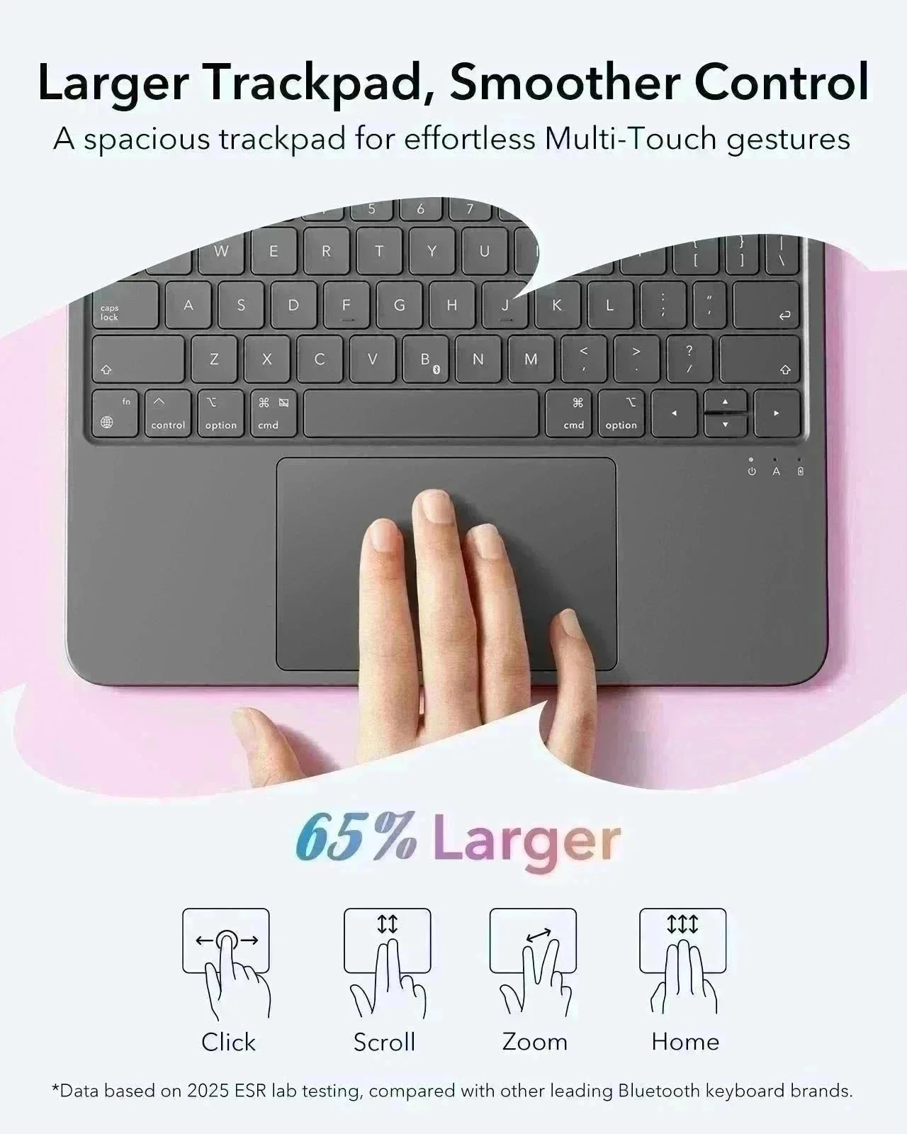 iPad 10th Gen Flex Keyboard Case (Detachable) - US Layout-Pink - Image 5