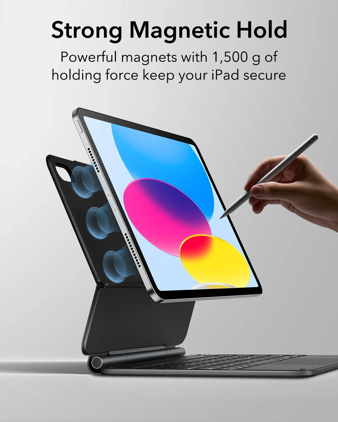 iPad 11" (A16, 2025) Rebound Magnetic Keyboard Case and Paper-Feel Screen Protector Bundle-US Layout-Black - Image 6