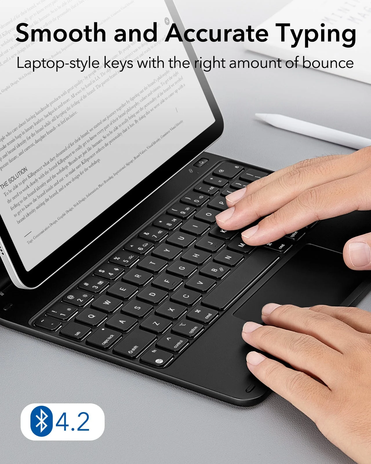 iPad 11" (A16, 2025) Rebound Magnetic Keyboard Case and Paper-Feel Screen Protector Bundle-US Layout-Black - Image 5