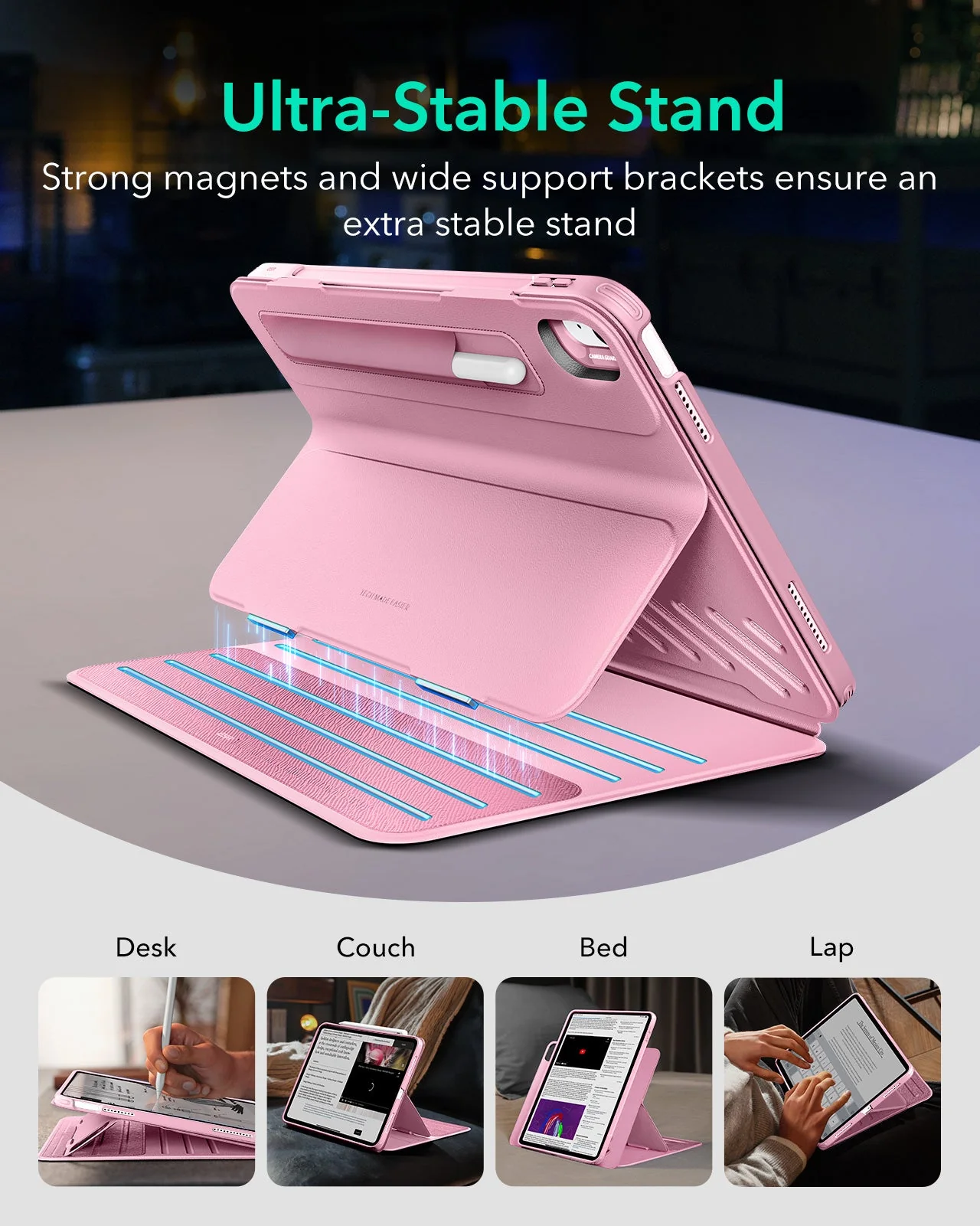 iPad Air 11" (2024), Air 10.9" (5th/4th Gen) Shift Magnetic Case - Pink - Image 3
