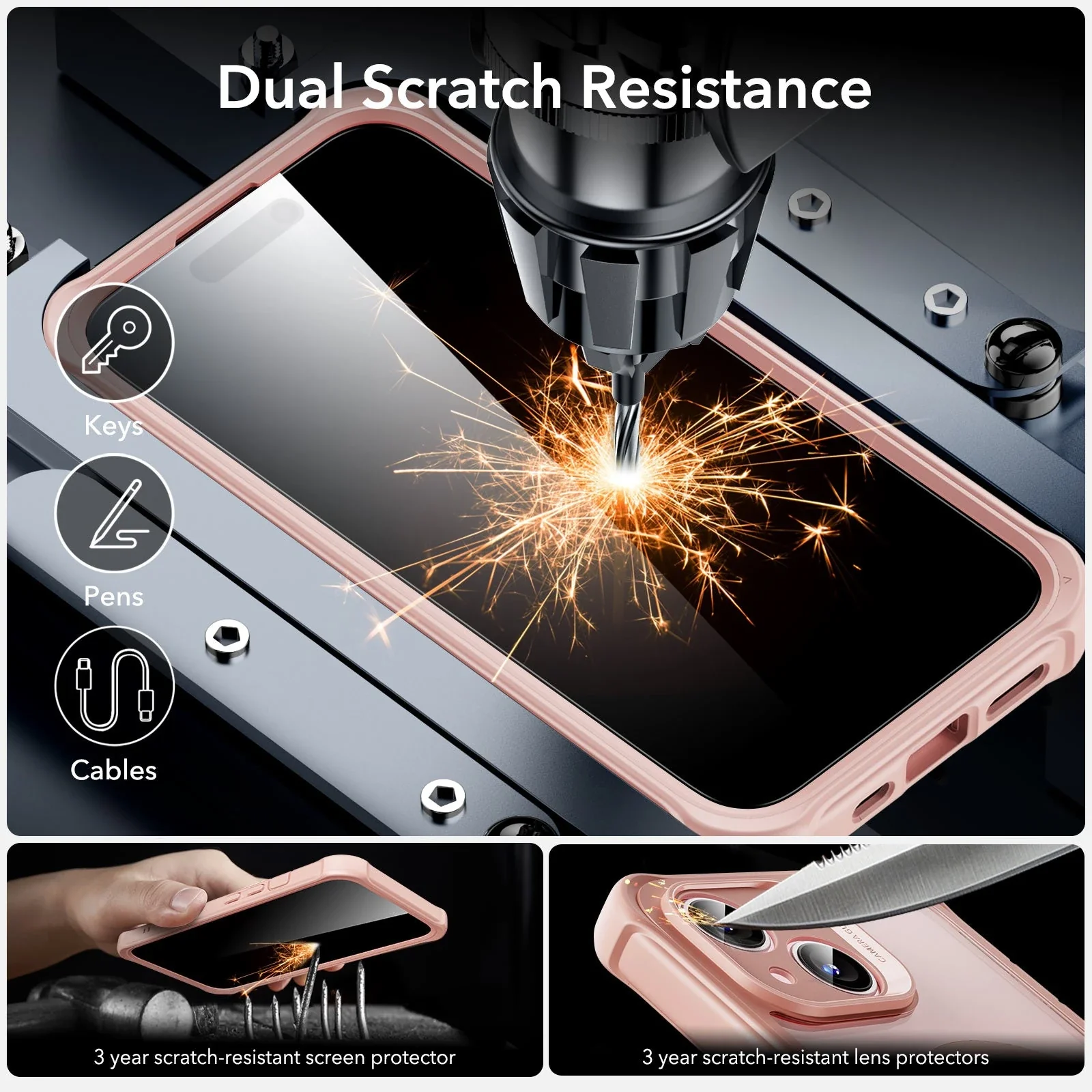 iPhone 15 Armor Tough Case (HaloLock) - Clear Pink - Image 6