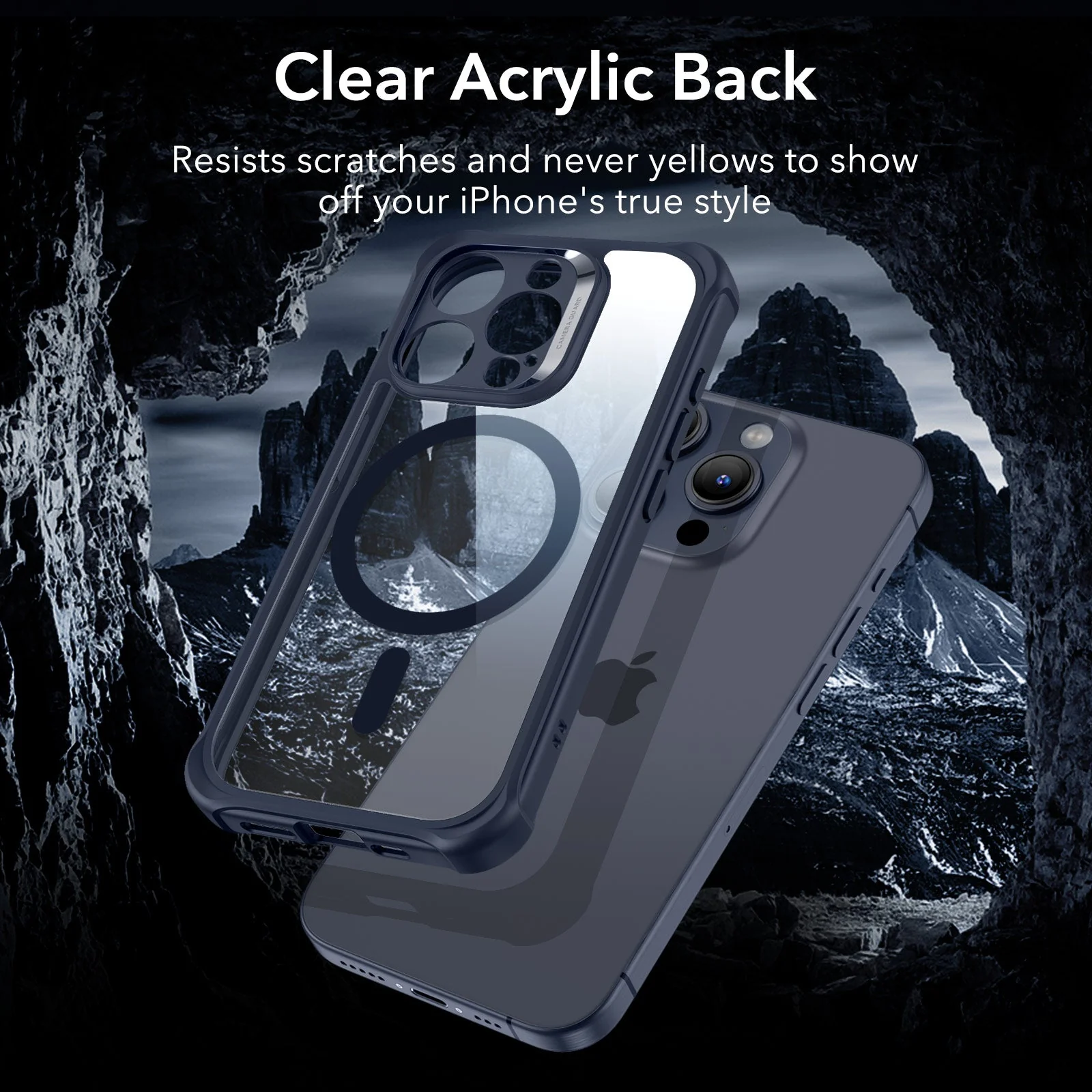 iPhone 15 Pro Armor Tough Case (HaloLock) - Clear Dark Blue - Image 7