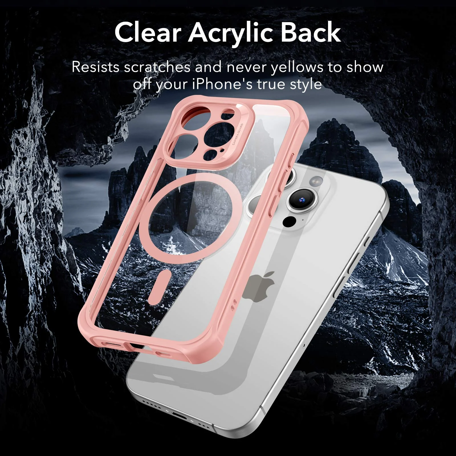iPhone 15 Pro Armor Tough Case (HaloLock) - Clear Pink - Image 7