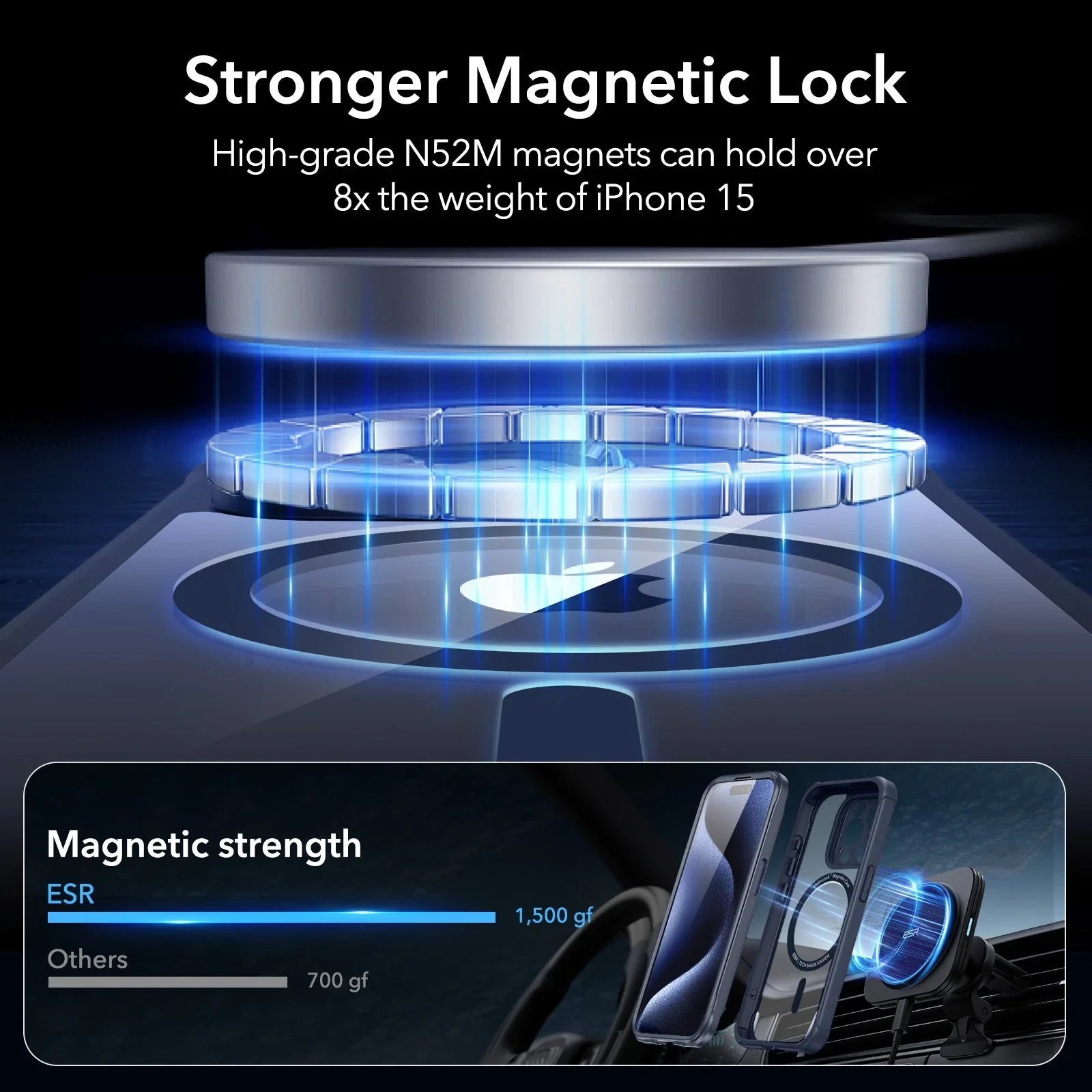 iPhone 15 Pro Max Armor Tough Case (HaloLock) - Clear Dark Blue - Image 4