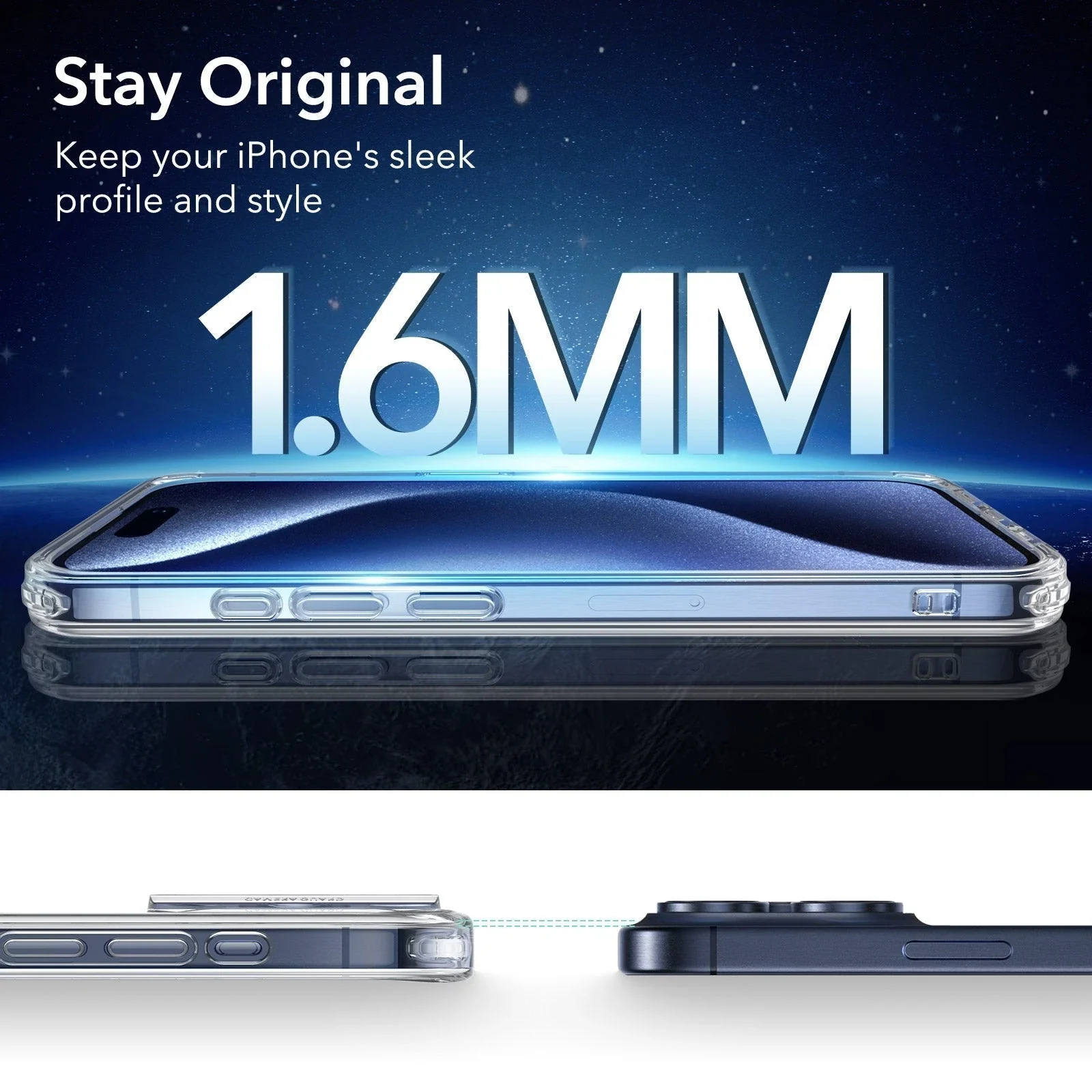 iPhone 15 Pro Max Classic Hybrid Case (HaloLock) - Clear - Image 7