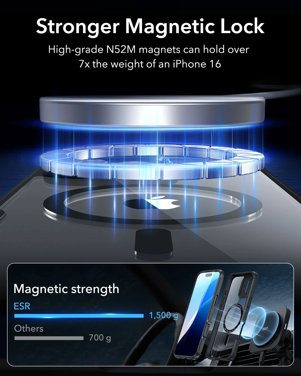 iPhone 16 Plus Armor Tough Case (HaloLock) - Clear Black - Image 5