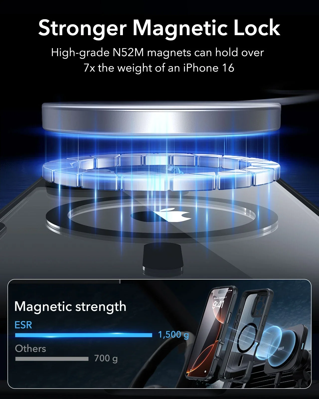 iPhone 16 Pro Armor Tough Case (HaloLock) - Clear Black - Image 5