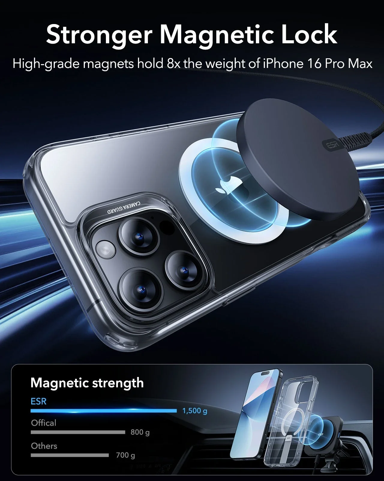 iPhone 16 Pro Boost Flickstand Case (HaloLock) - Clear - Image 3