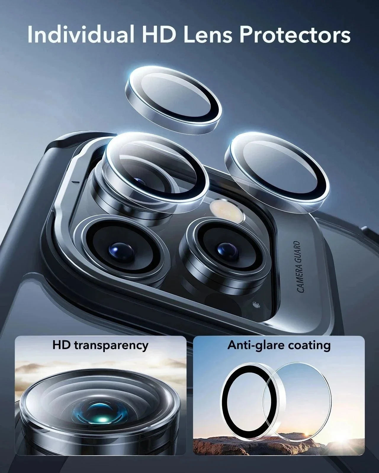 iPhone 16 Pro Max Armor Tough Magnetic Case (Camera Control, Stash Stand) - Clear Black - Image 8