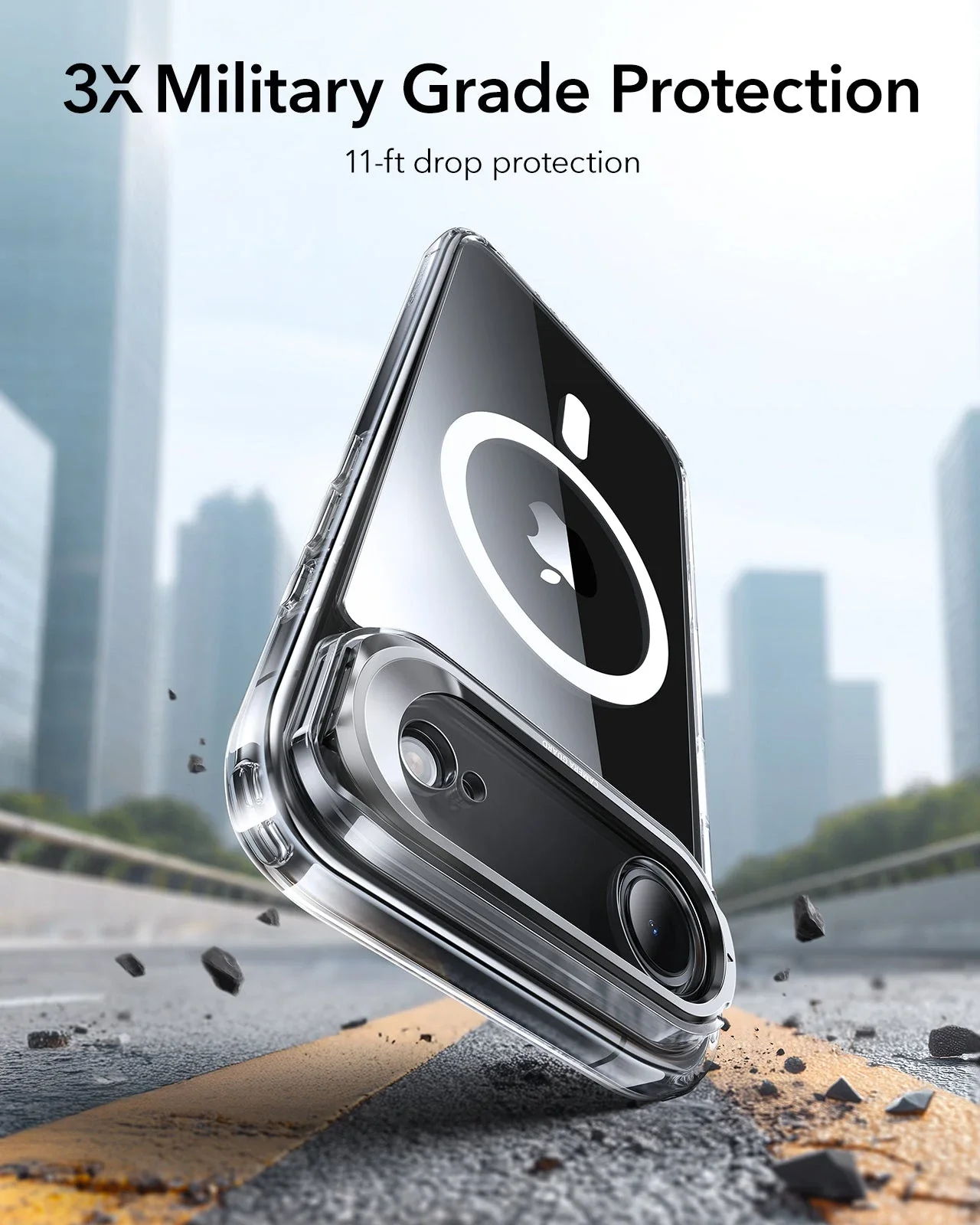 iPhone Air Classic Hybrid Magnetic Case (Camera Control, Stash Stand) - Clear - Image 3