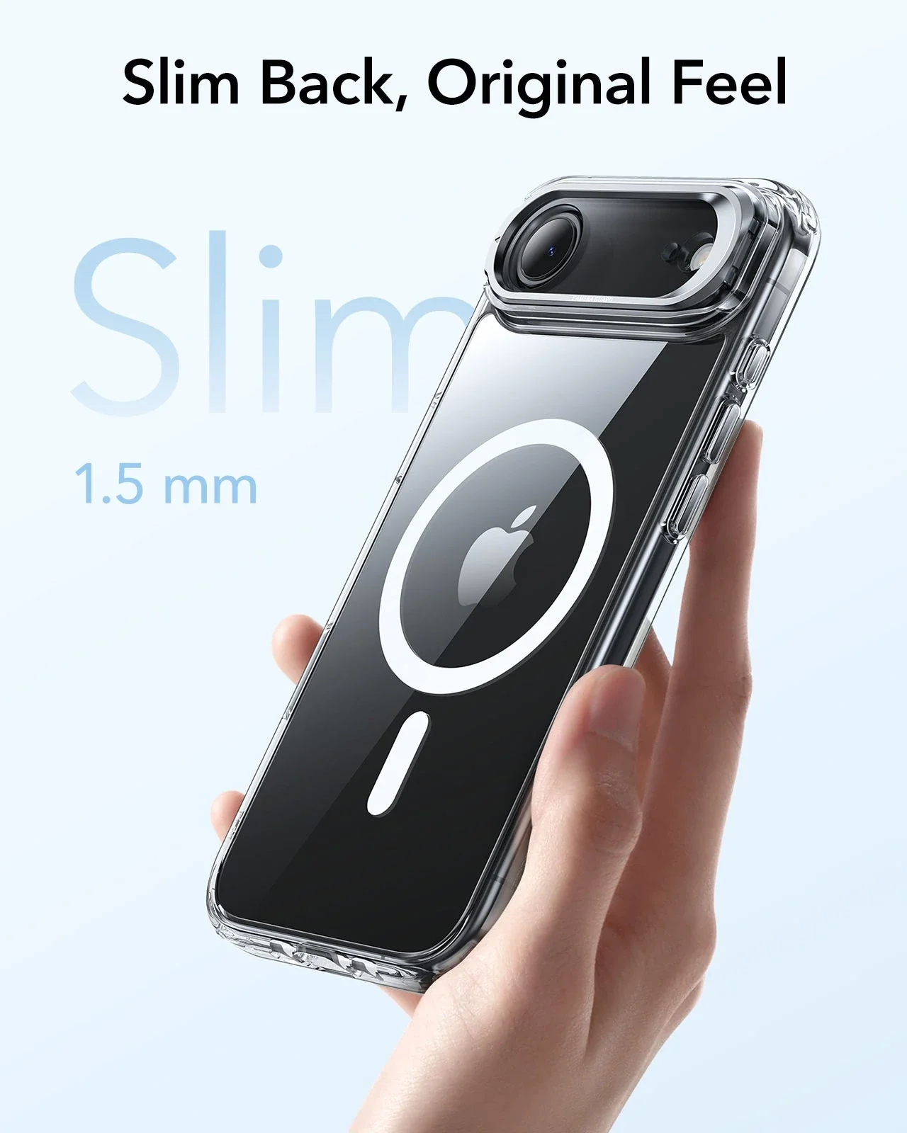 iPhone Air Classic Hybrid Magnetic Case (Camera Control, Stash Stand) - Clear - Image 7