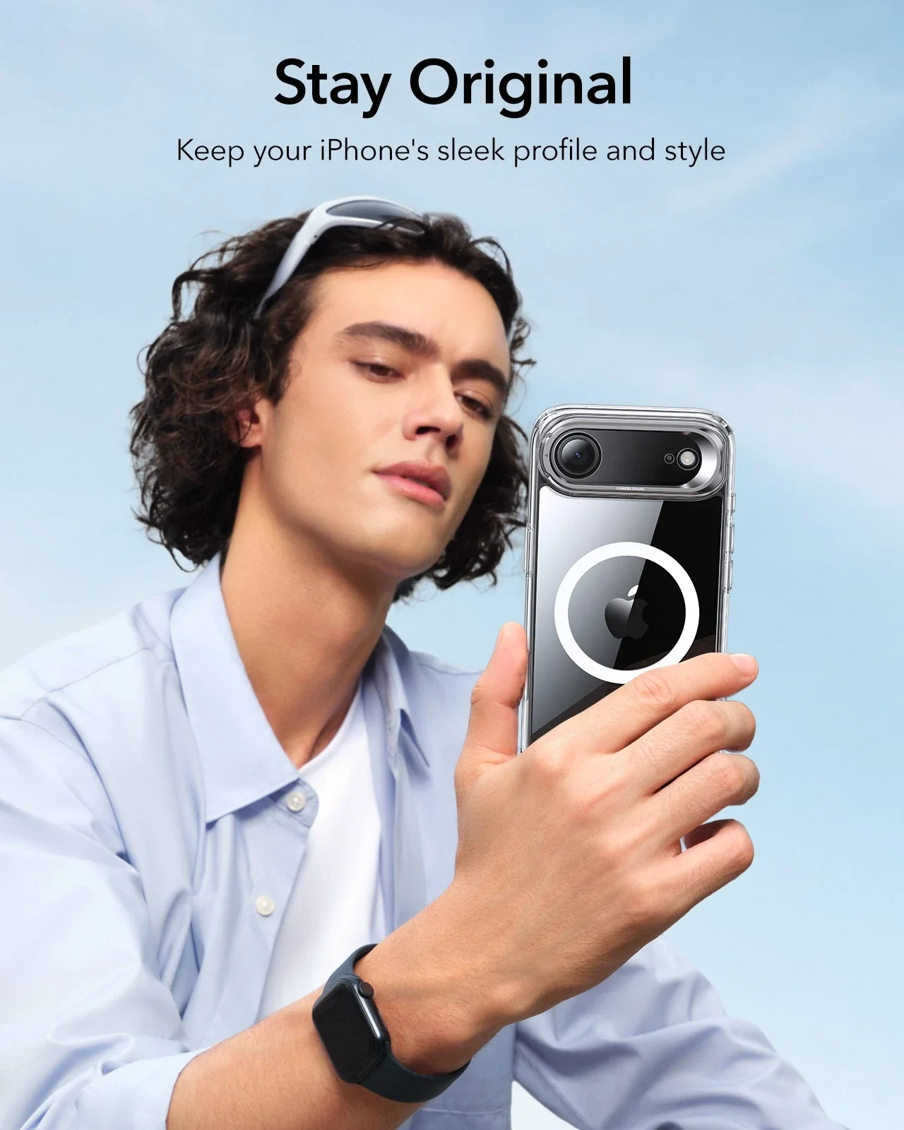 iPhone Air Classic Hybrid Magnetic Case (Camera Control, Stash Stand) - Clear - Image 8