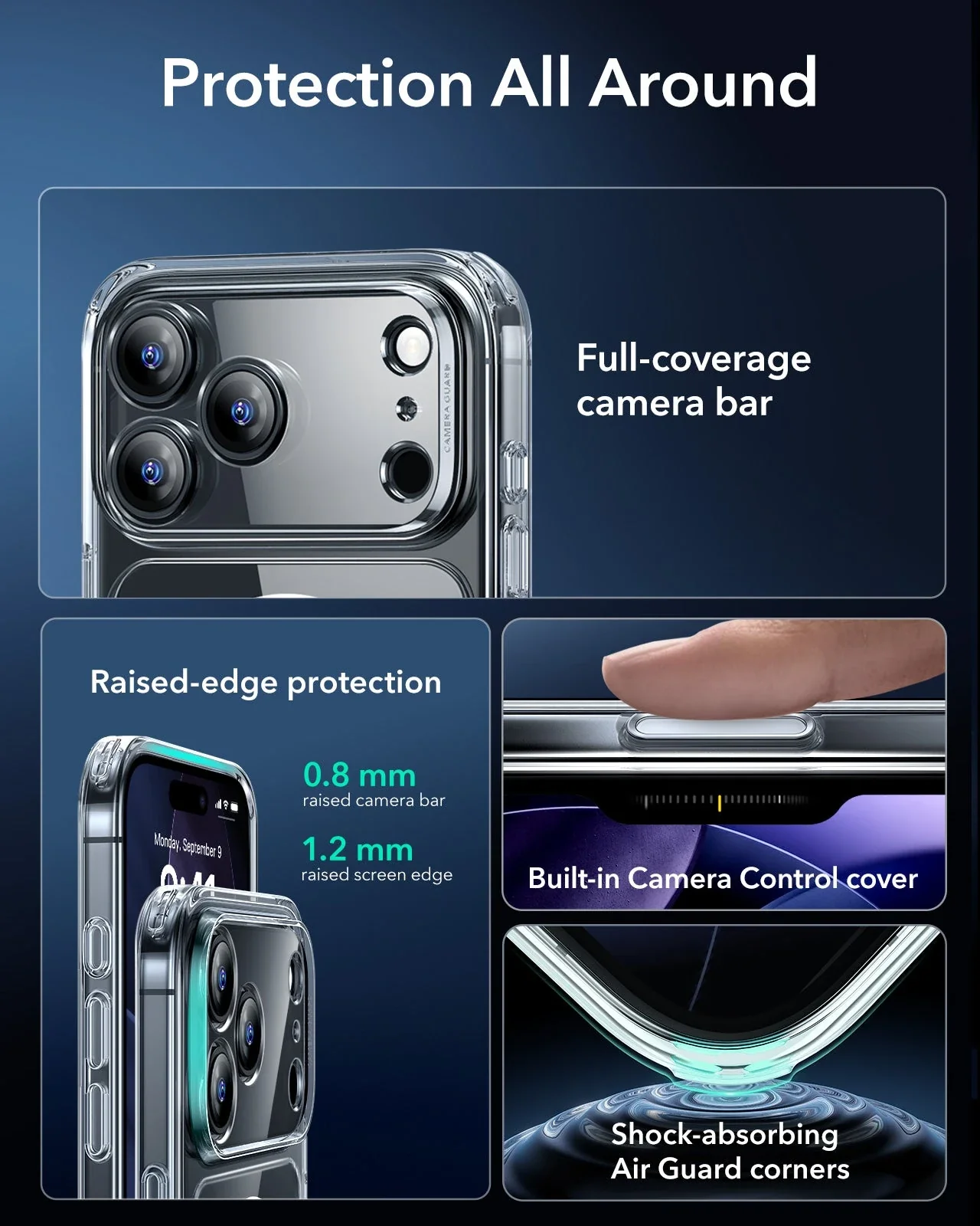 iPhone 17 Pro Max Classic Hybrid Magnetic Case (Camera Control) - Clear - Image 3