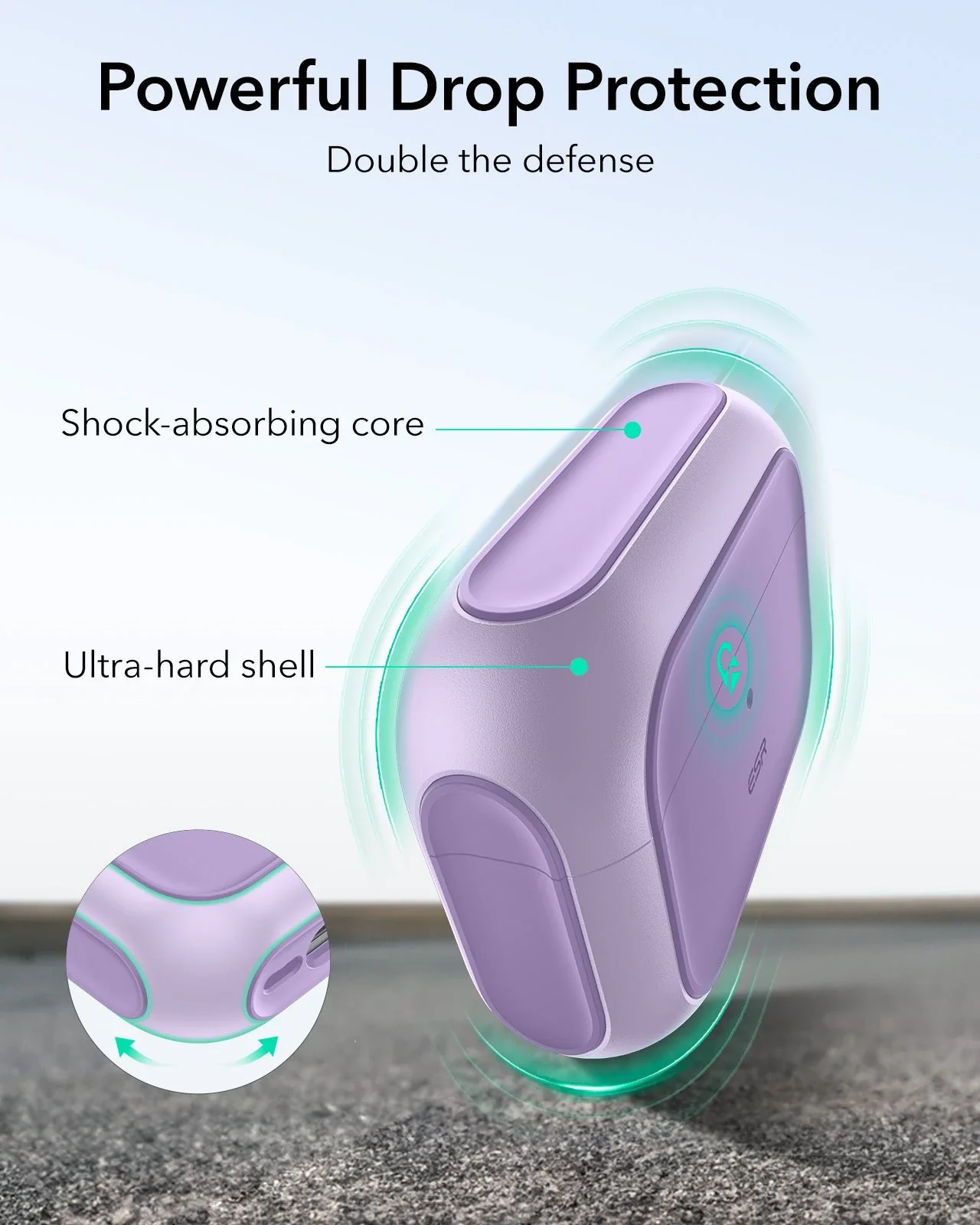 AirPods Pro 3 Orbit Hybrid Magnetic Case - Lavender - Image 6