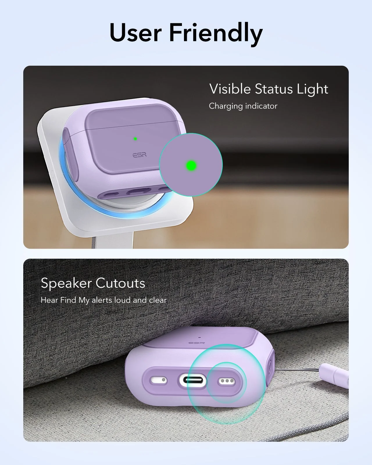 AirPods Pro 3 Orbit Hybrid Magnetic Case - Lavender - Image 7