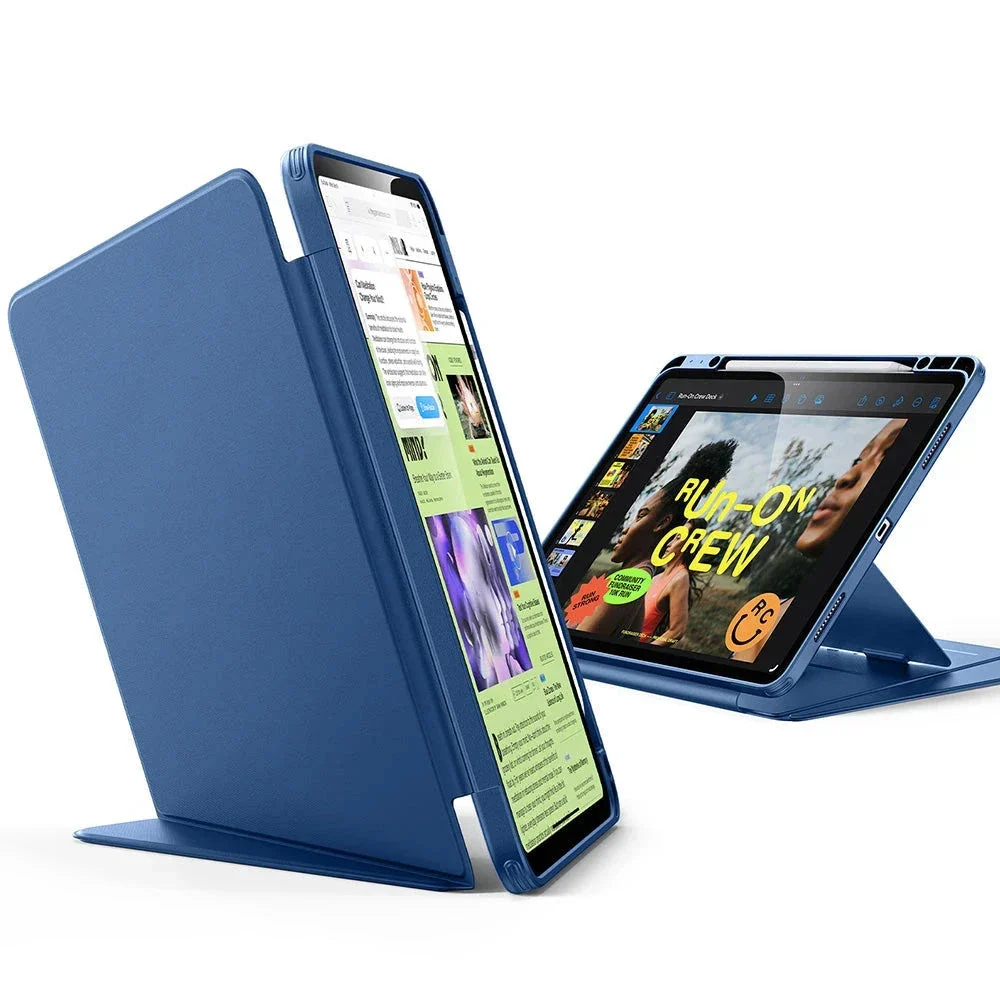 iPad Air 13" (2025) Flip Magnetic Case with Pencil Holder - Navy Blue - Image 3