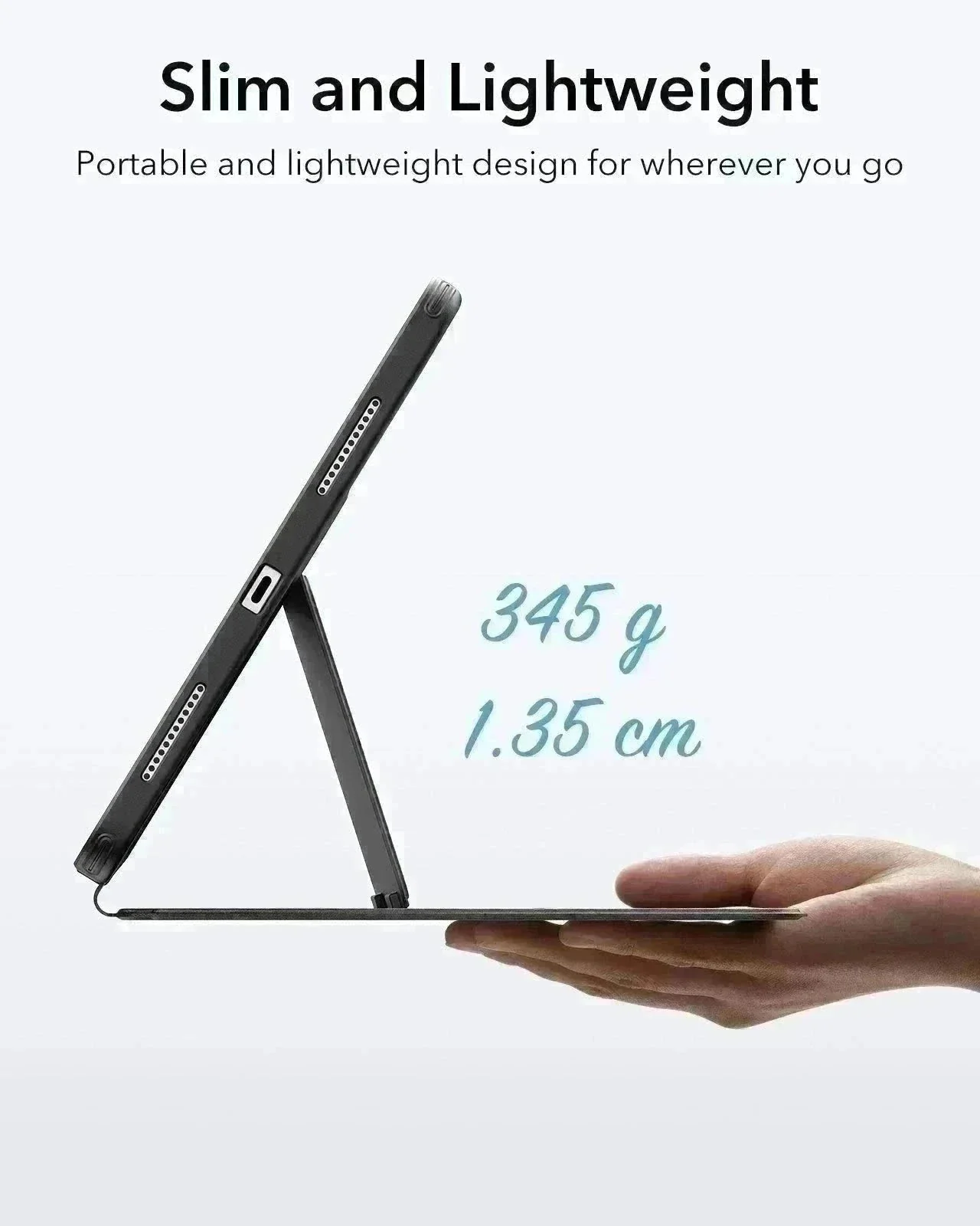 iPad 10th Generation Flip Magnetic Case with Pencil Holder - Black - Image 8