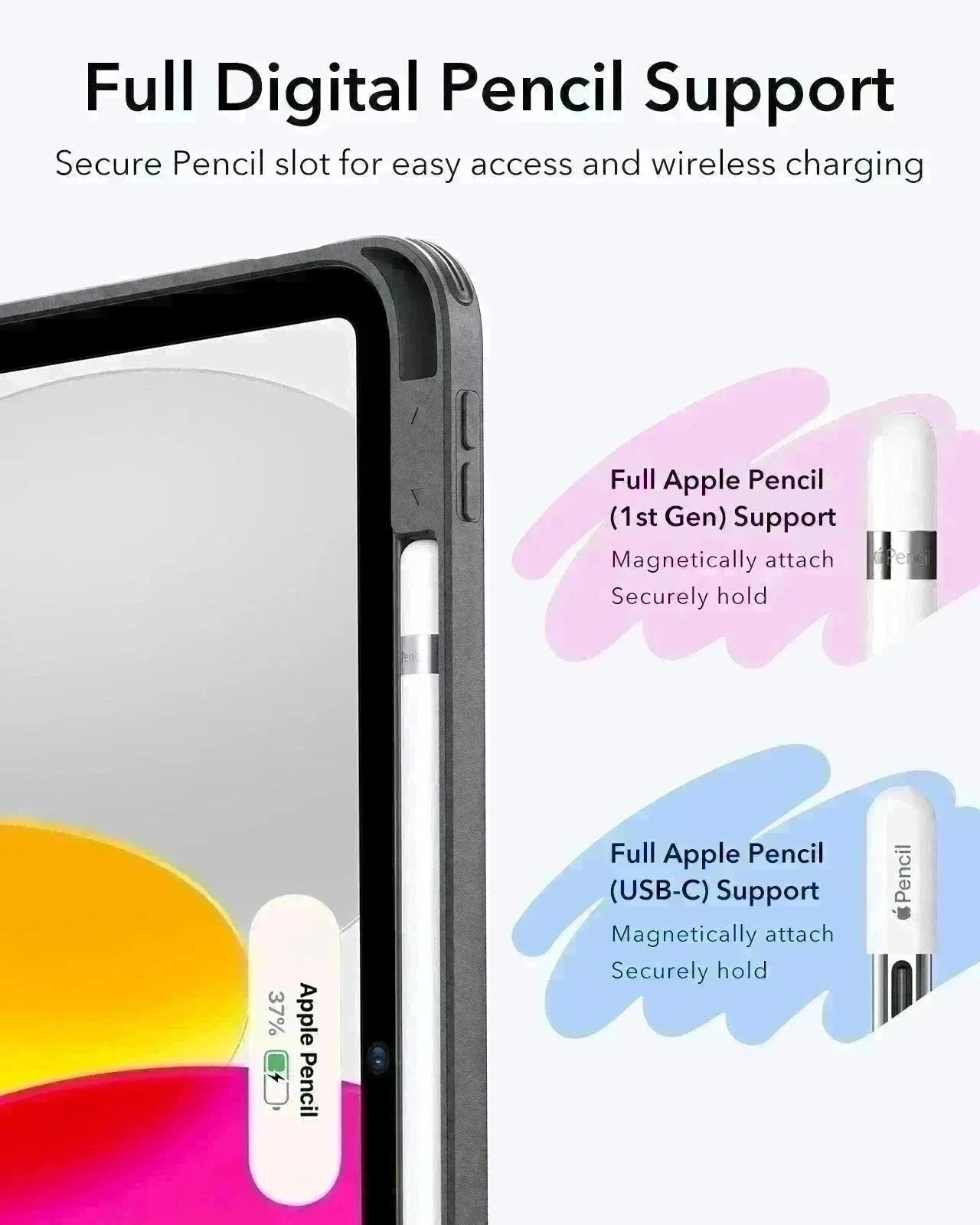 iPad 10th Generation Flip Magnetic Case with Pencil Holder - Black - Image 9