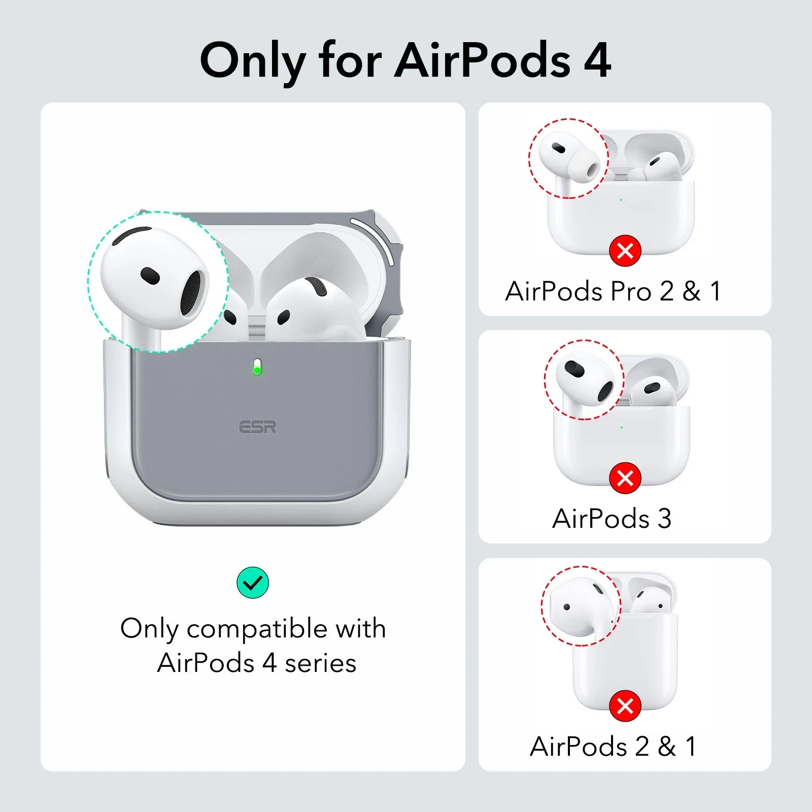 Orbit Hybrid Snap-and-Charge Bundle for AirPods 4 - White - Image 3