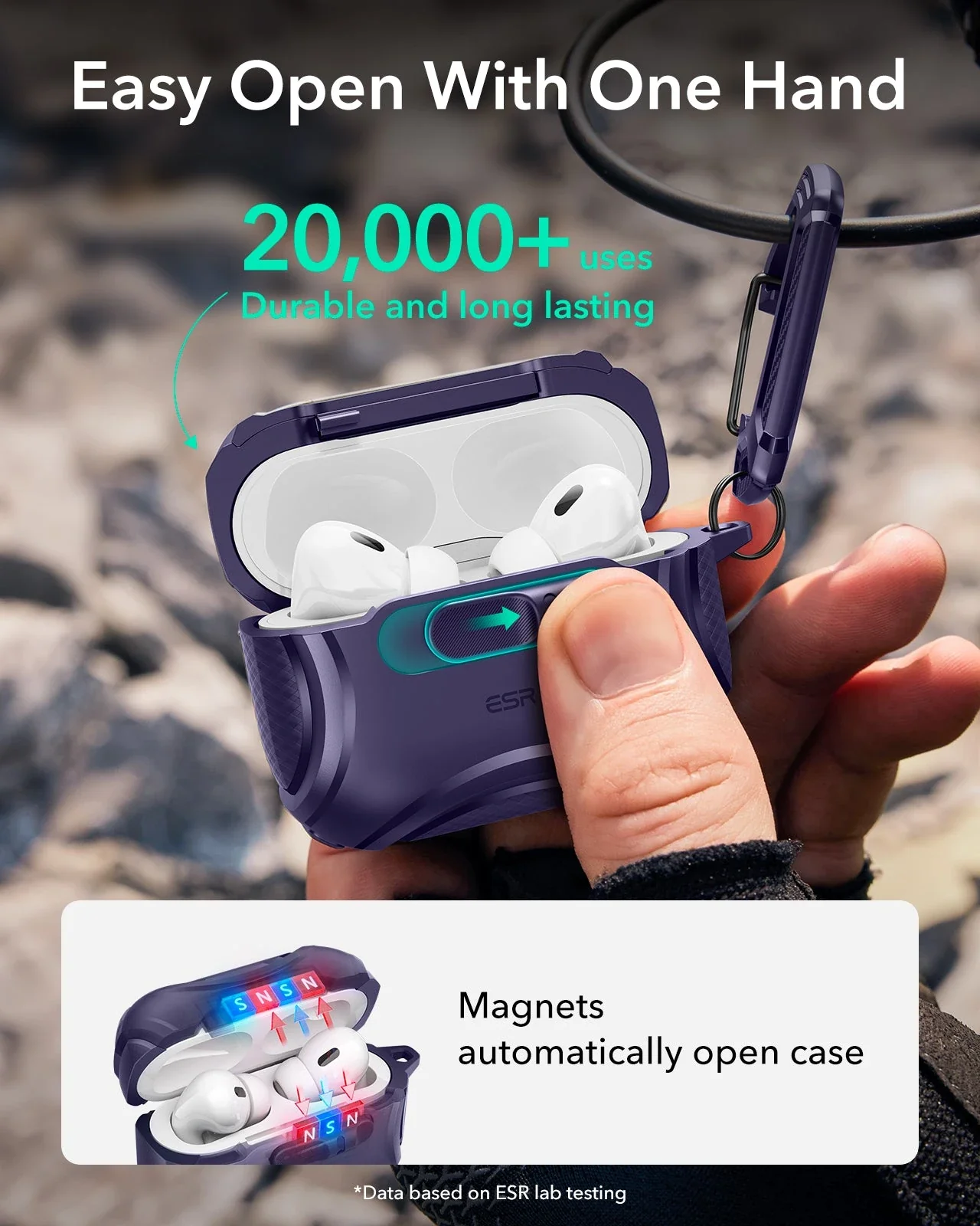 AirPods Pro 3 Cyber FlickLock Magnetic Case - Purple - Image 5