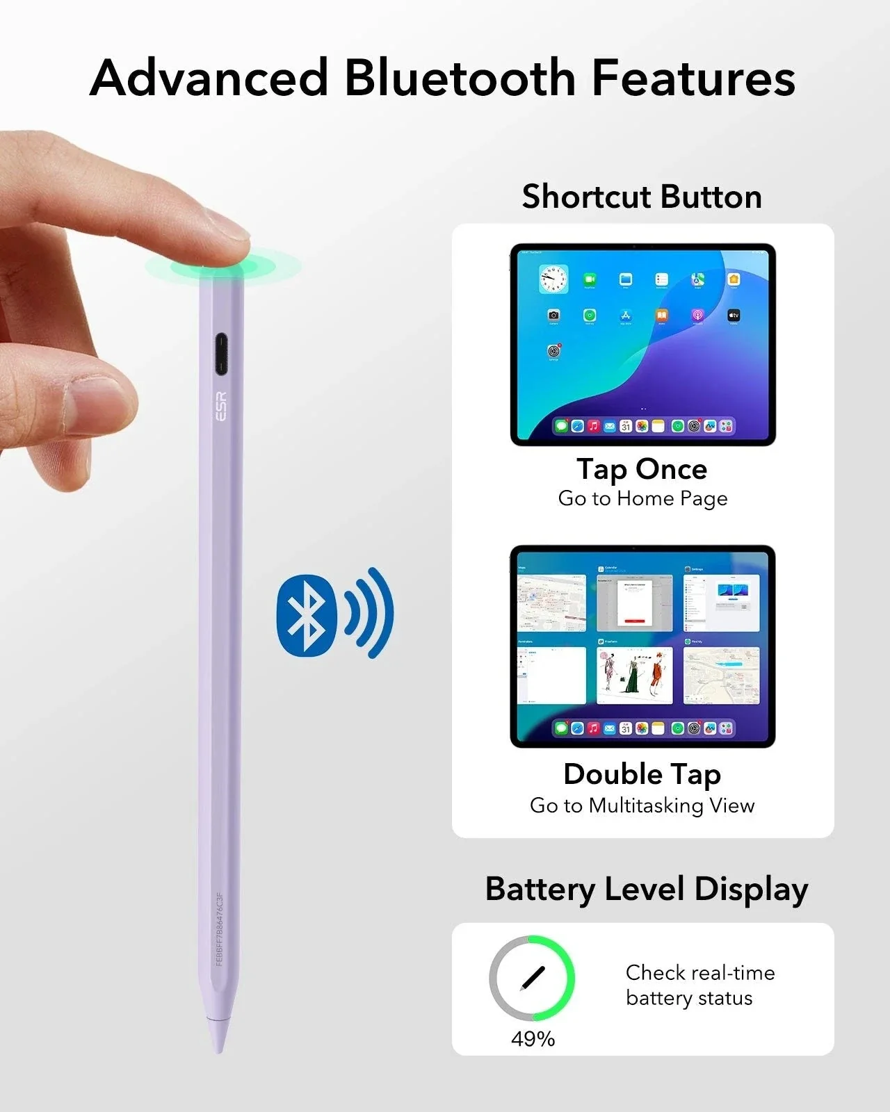 Geo Digital Pencil with Built-in Find My - Purple - Image 4