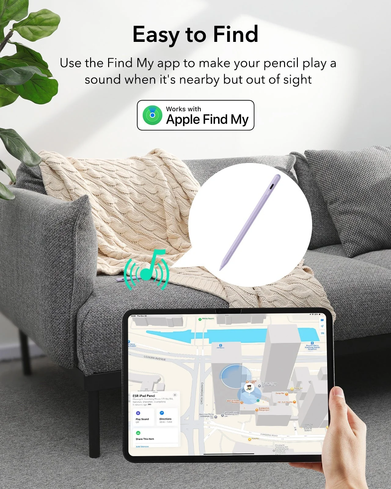 Geo Digital Pencil with Built-in Find My - Purple - Image 6