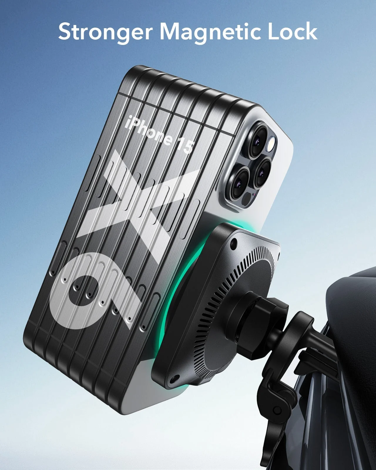 15W Wireless Car Charger with CryoBoost (HaloLock) - Black - Image 3
