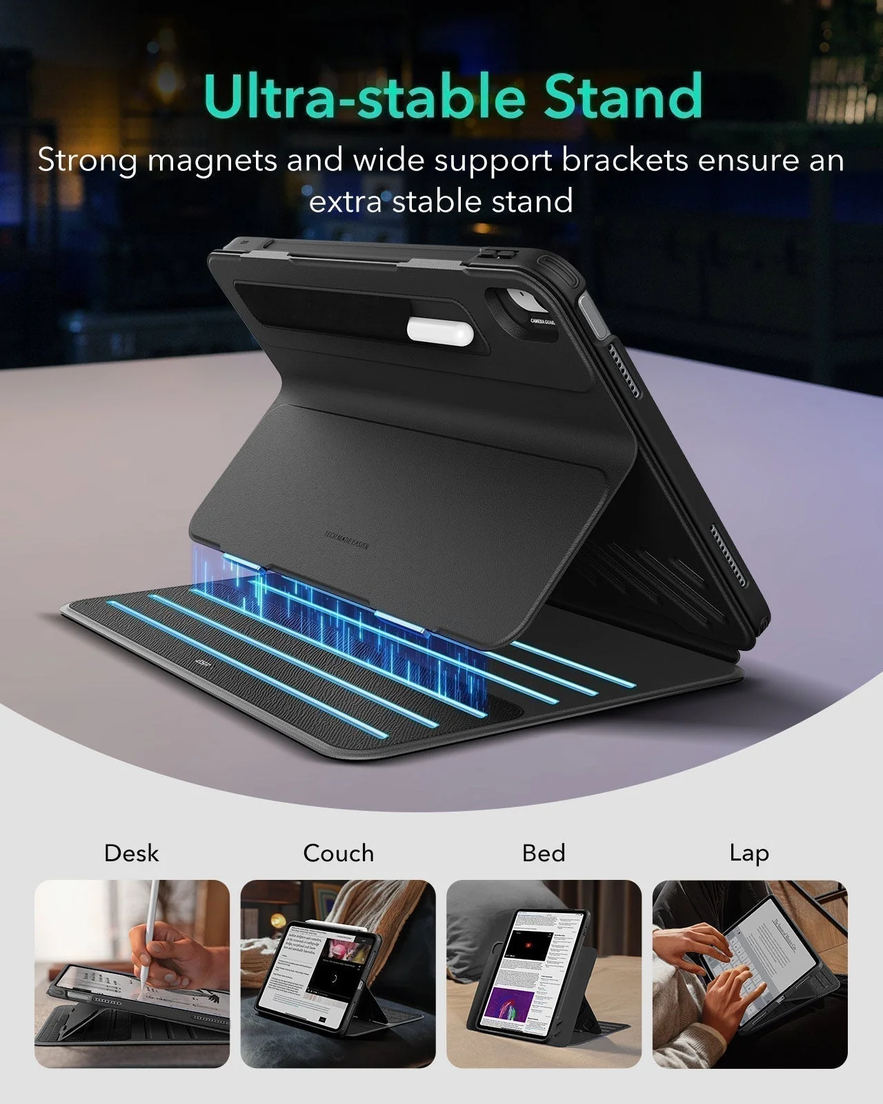 iPad 10th Gen Bundle Shift Magnetic Case with Geo Digital Pencil - Black - Image 4